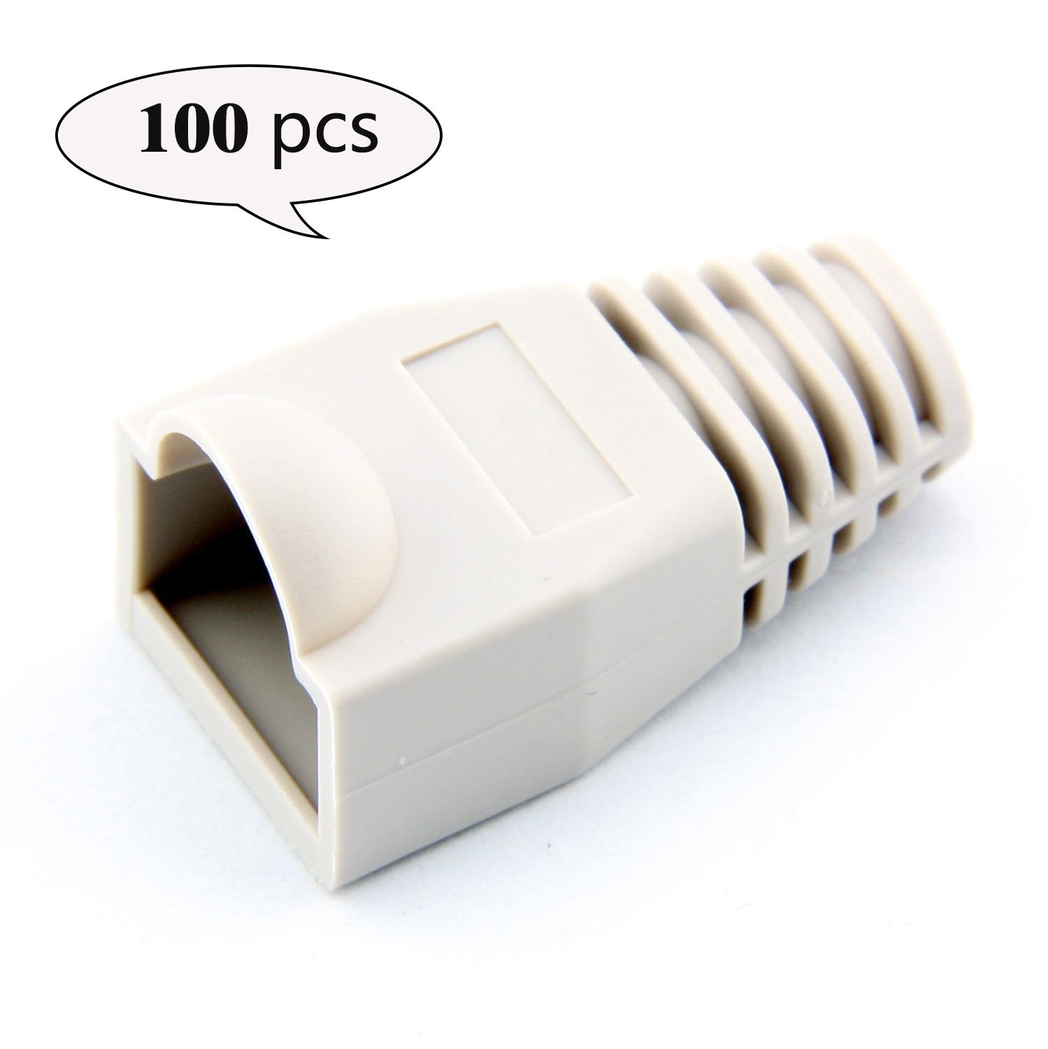 100Pcs Cat5E Cat6 Rj45 Cable Strain Relief Boots Ethernet Network Connector Plug Cover (White)