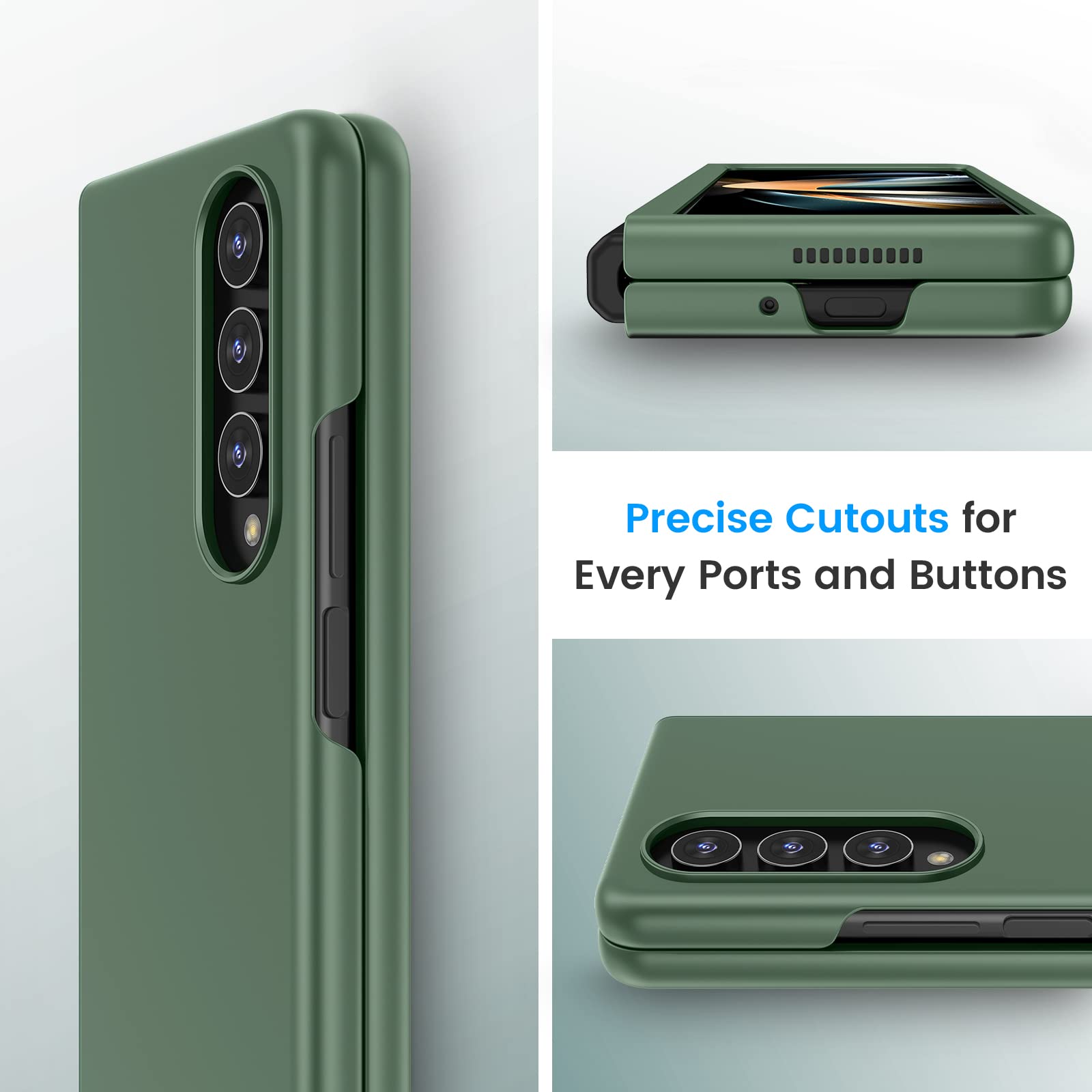 Ruky For Galaxy Z Fold 4 Case, Full Body Cover With Built In Screen Protector Hard Pc Ultra Thin Anti Scratches Shockproof Prote