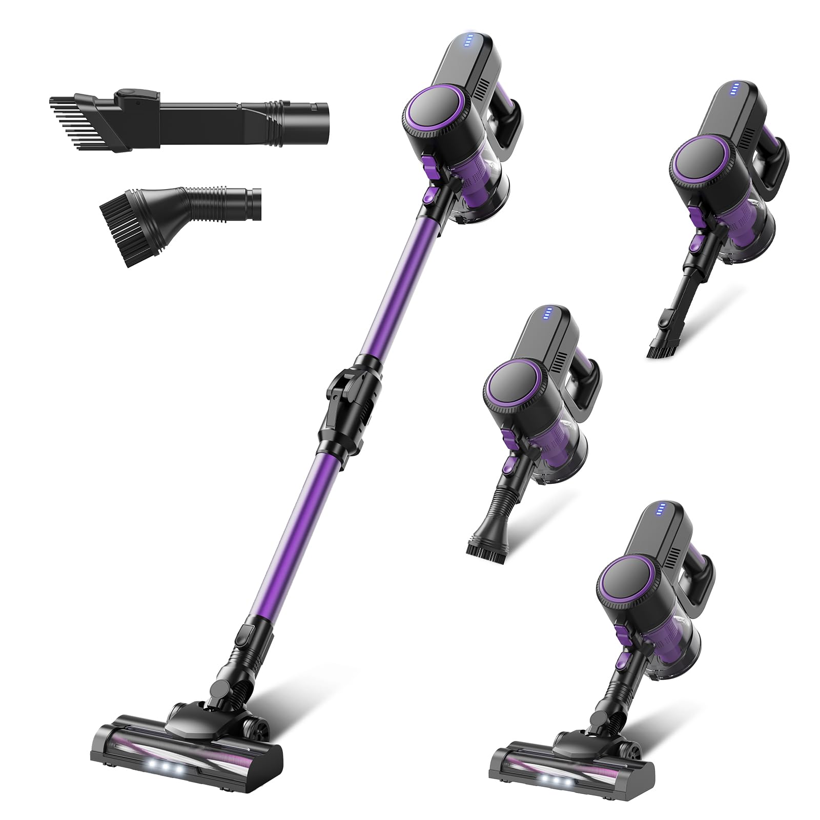 Texous Cordless Vacuum Cleaner, Lightweight Cordless Stick Vacuum Cleaner With Bendable Wand Rechargeable Cordless Vacuum 2 Mode