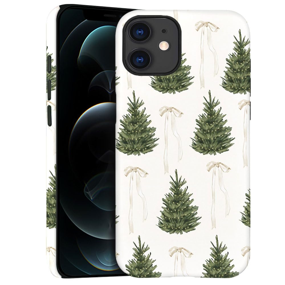 Case for iPhone 11 - Slim Fit Anti-Scratch Phone Case for Girl Women - Christmas Tree Green Pattern (Frosted)