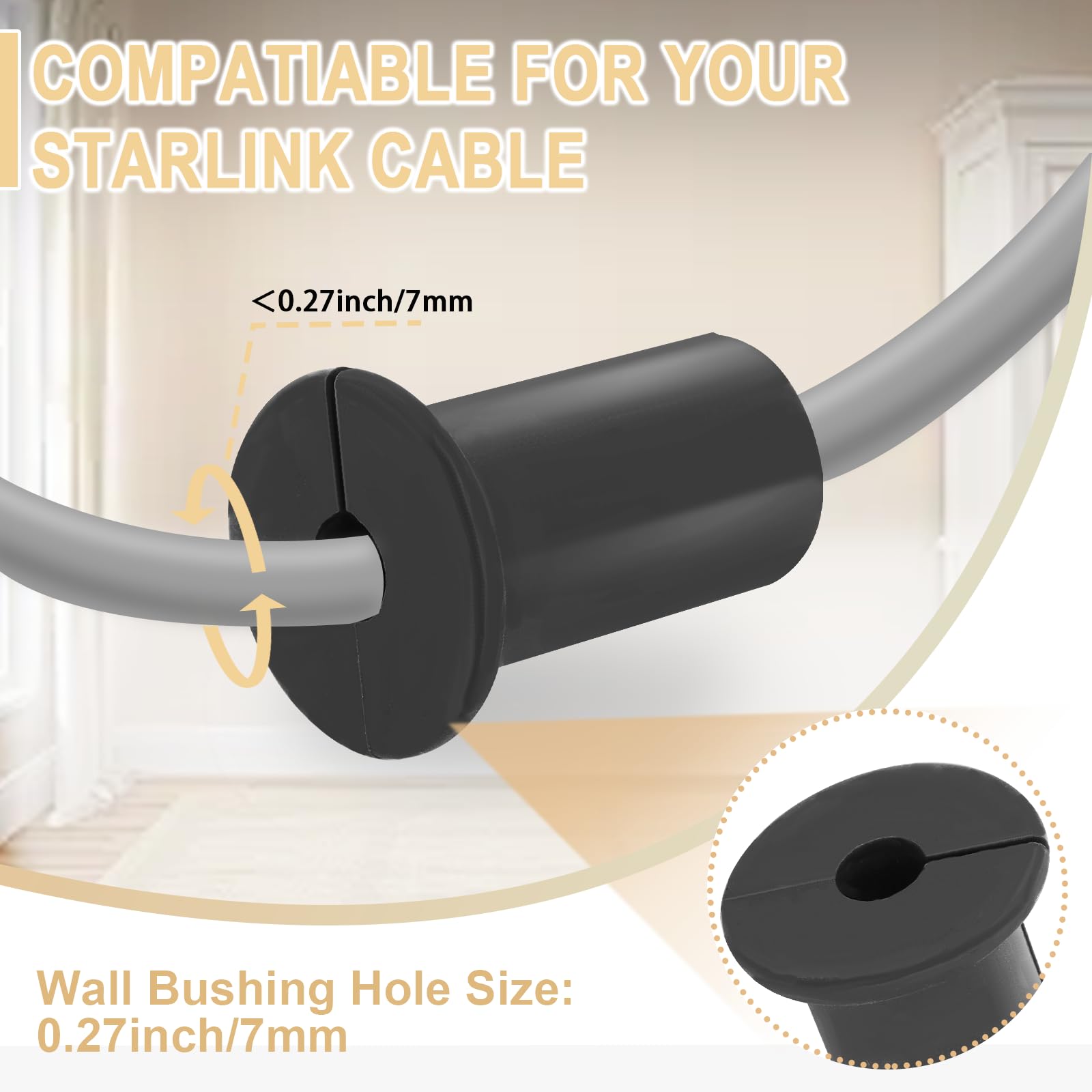 Starlink Cable Routing Kit, 3/4 Inch Starlink Cable Grommets Accessories For Wall Cable Pass Through Mounting Kit, With 3/4    S