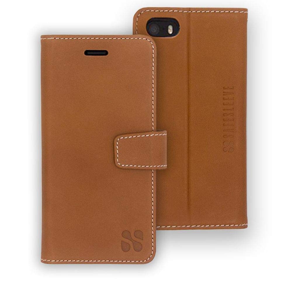 Safesleeve Emf Protection Anti Radiation Iphone Case: Iphone Se 1 & Iphone 5/5S Rfid Card Holder Blocking Wallet, Adjustable Sta