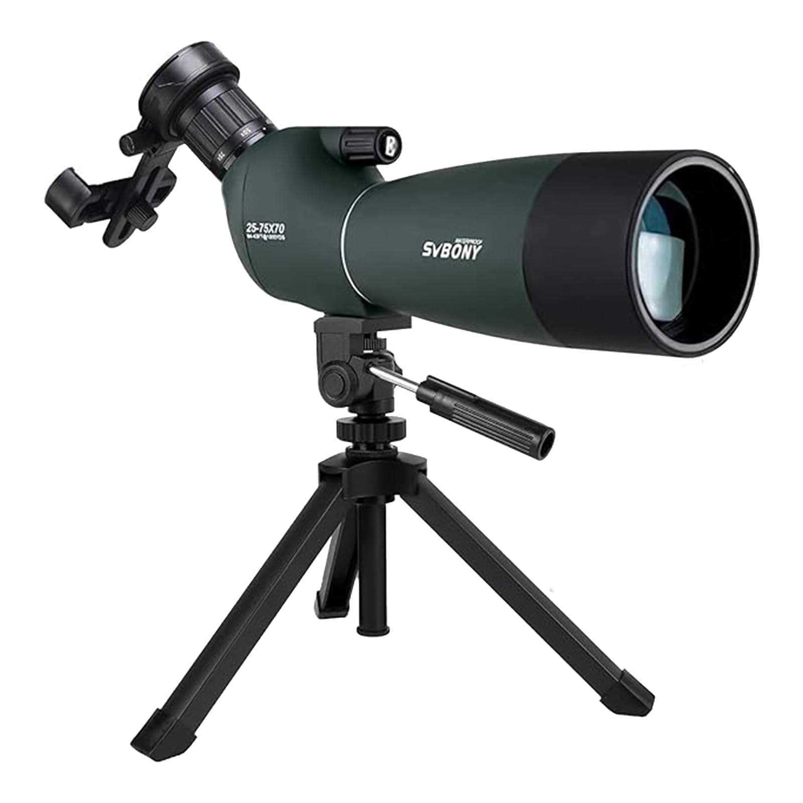SVBONY SV28 Spotting Scopes with Tripod and Phone Adapter, Angled 25-75x70mm Spotter Scope, Waterproof Fogproof Spotting Scope w
