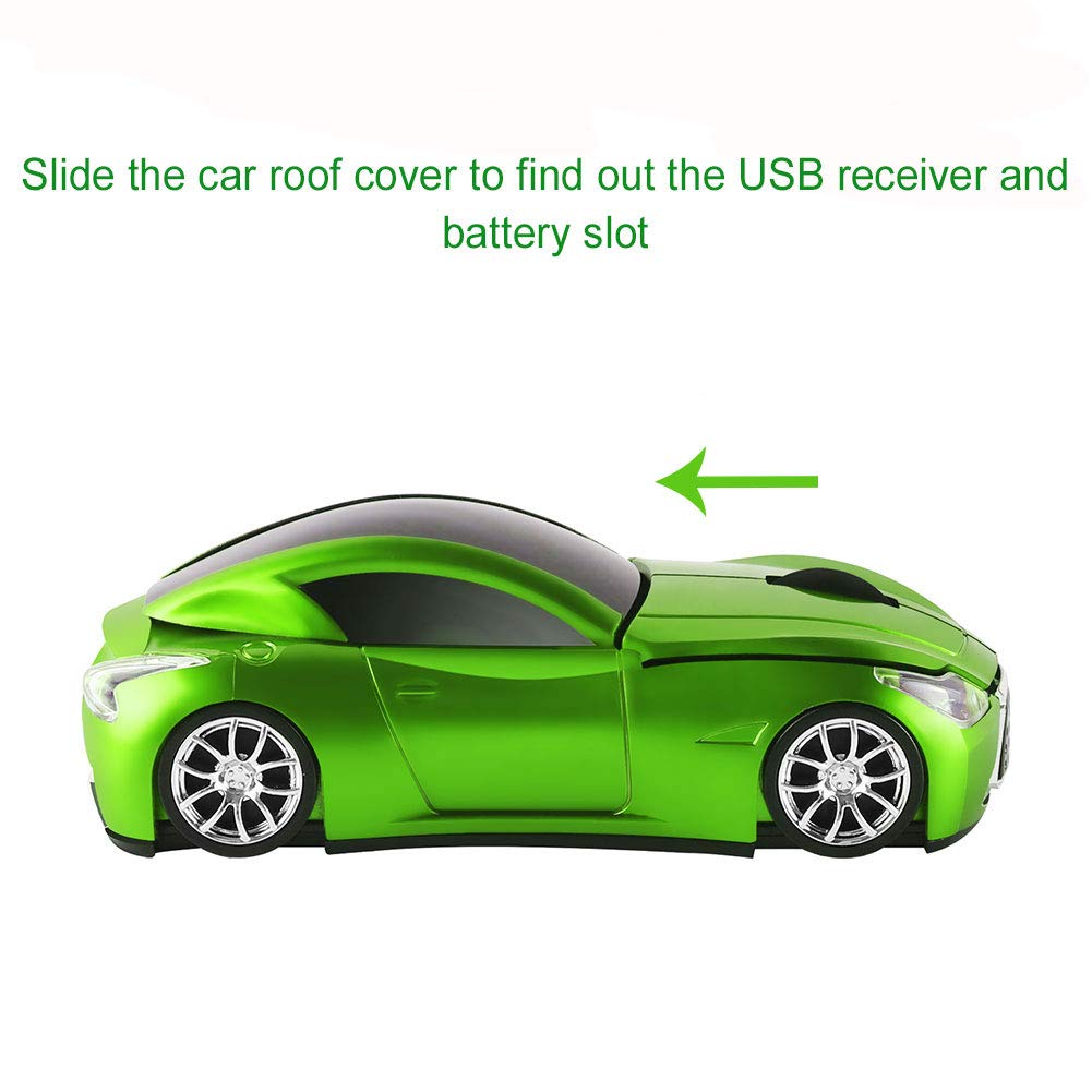 Chuyi Cool Car Shaped Wireless Mouse 1600Dpi Portable Small Cordless Mice With Usb Receiver For Travel Office Business School Ho