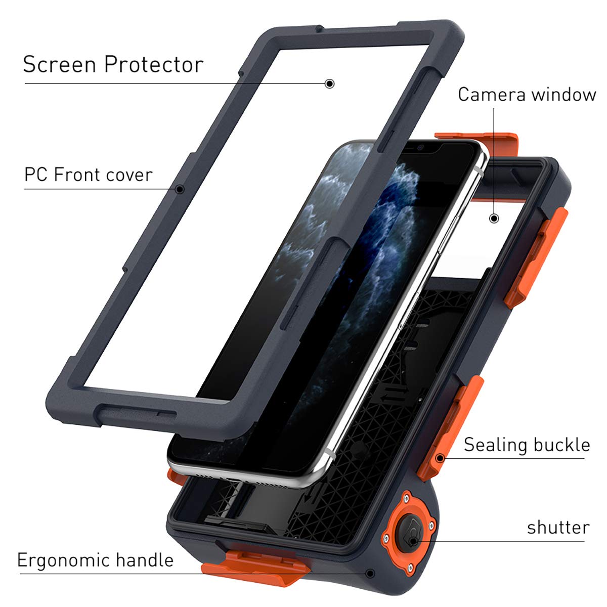 Aicase Universal Waterproof Underwater Photography Housings For Iphone 13 Mini/12/11/11 Pro/11 Pro Max/Xr/7/7 Plus/8/8Plus/6/6S/