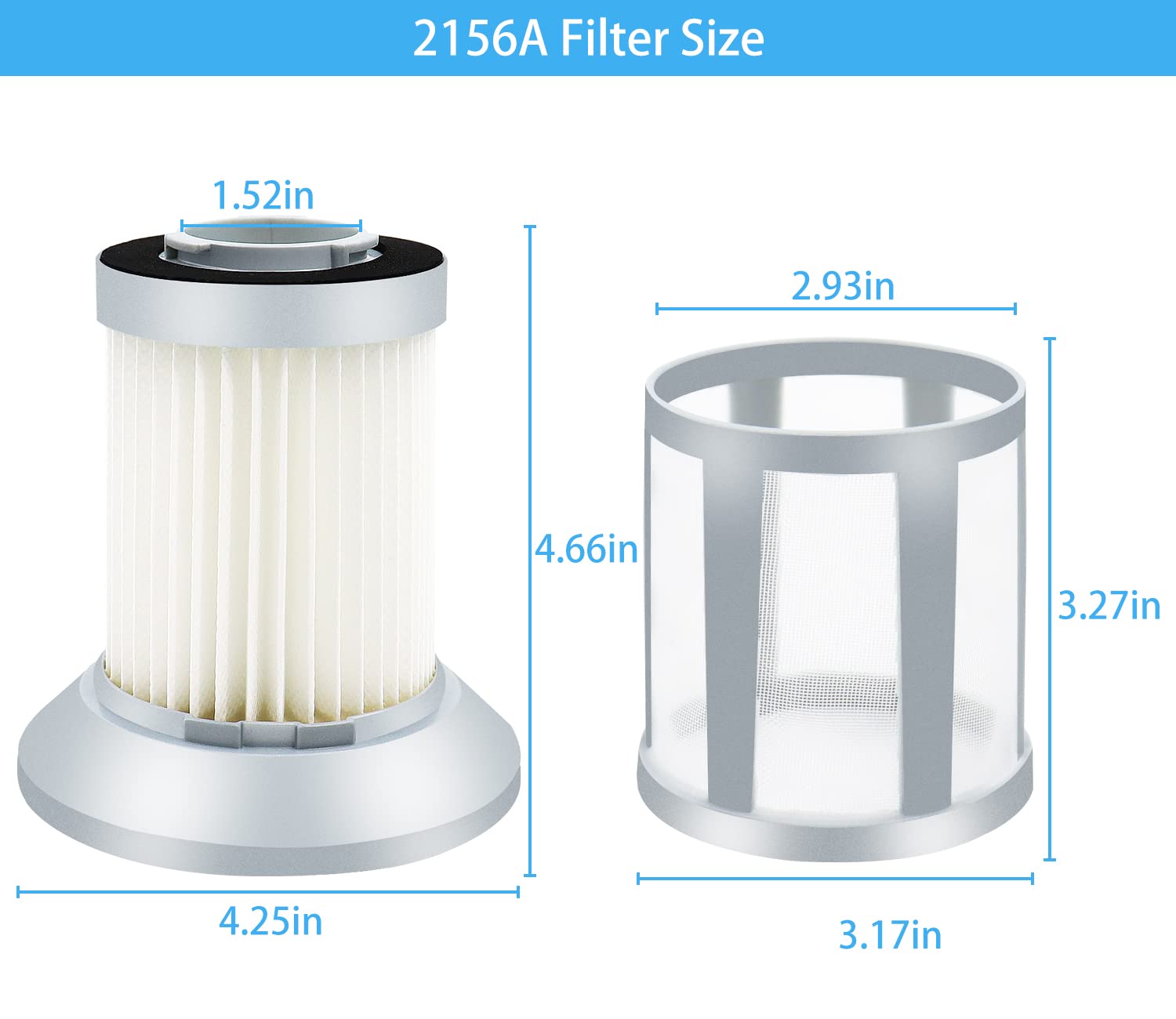 Katerelis 2 Pack 2156A Replacement Filter Compatible With Bissell Zing Lightweight,2156, 2156A, 2156E, 1665, 16652, 1665W Bagles