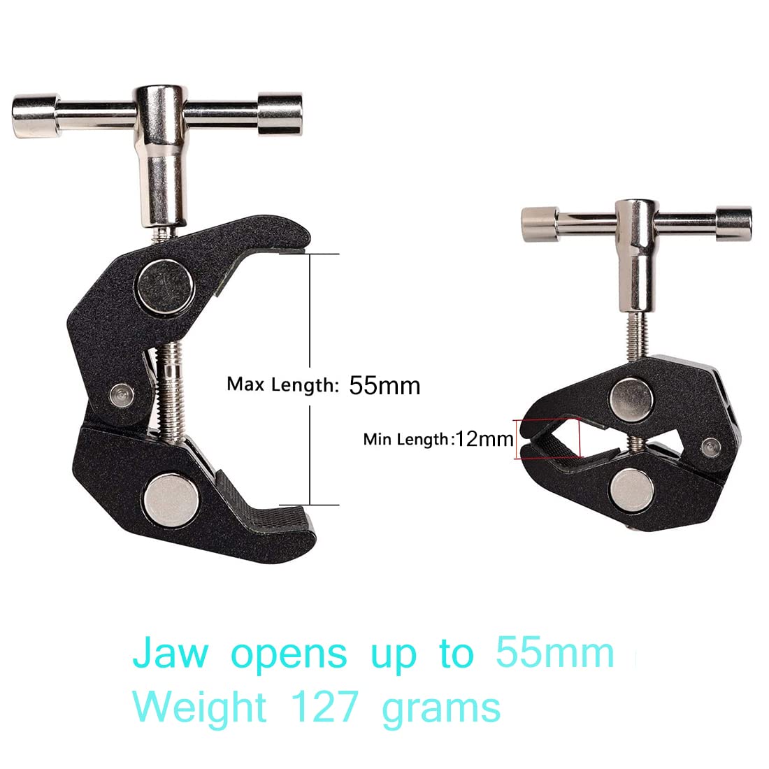 Angelreally 3 Pack Super Clamp With 1/4 And 3/8 Thread Camera Clamp Mount,Crab Clamp Rod Clamp Clip For Cameras, Rods, Lights, H