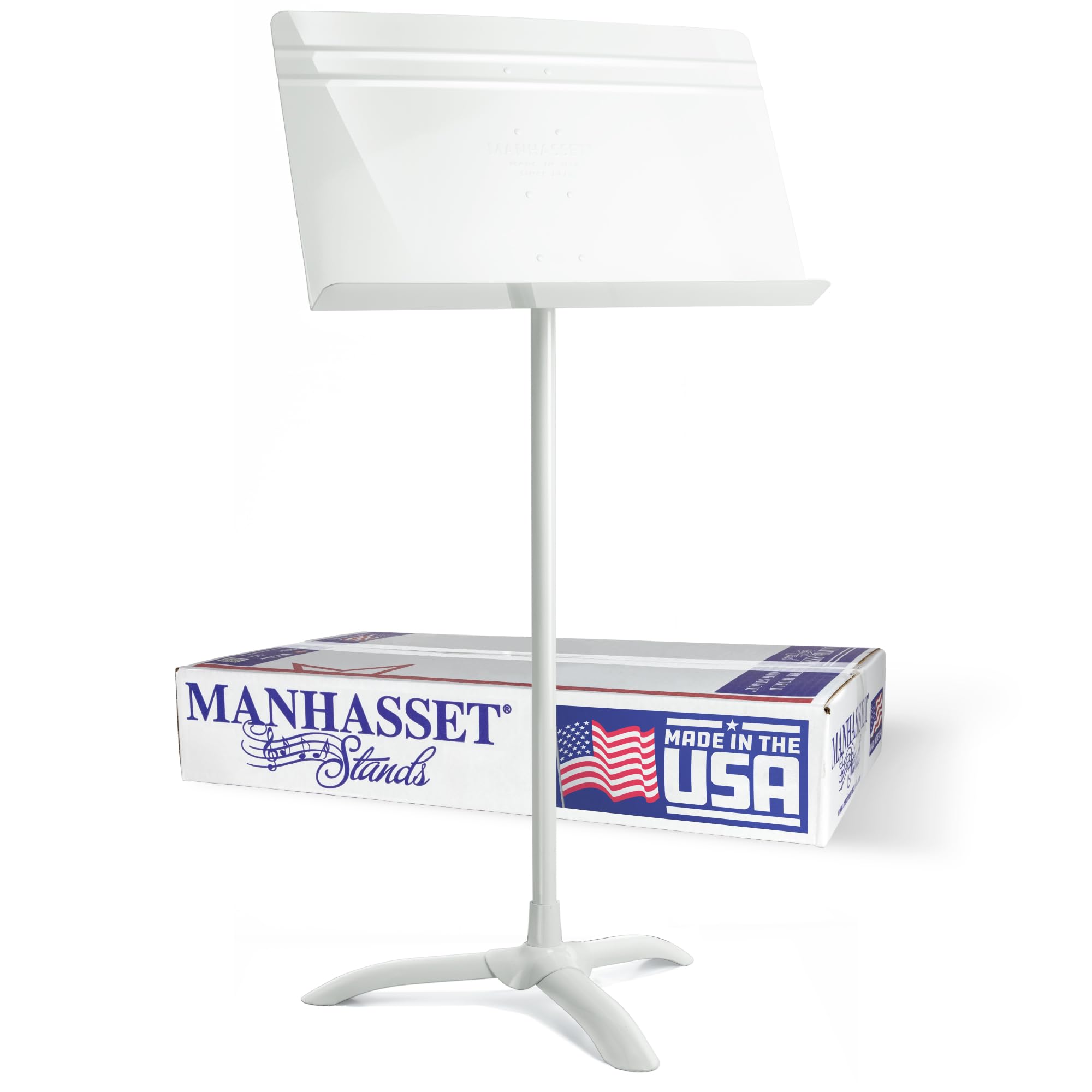 Manhasset Music Stand For Sheet Music - 48 Symphony Model - 4801WHI - Long Lasting, Durable Manhasset Stand - Adjustable Height 