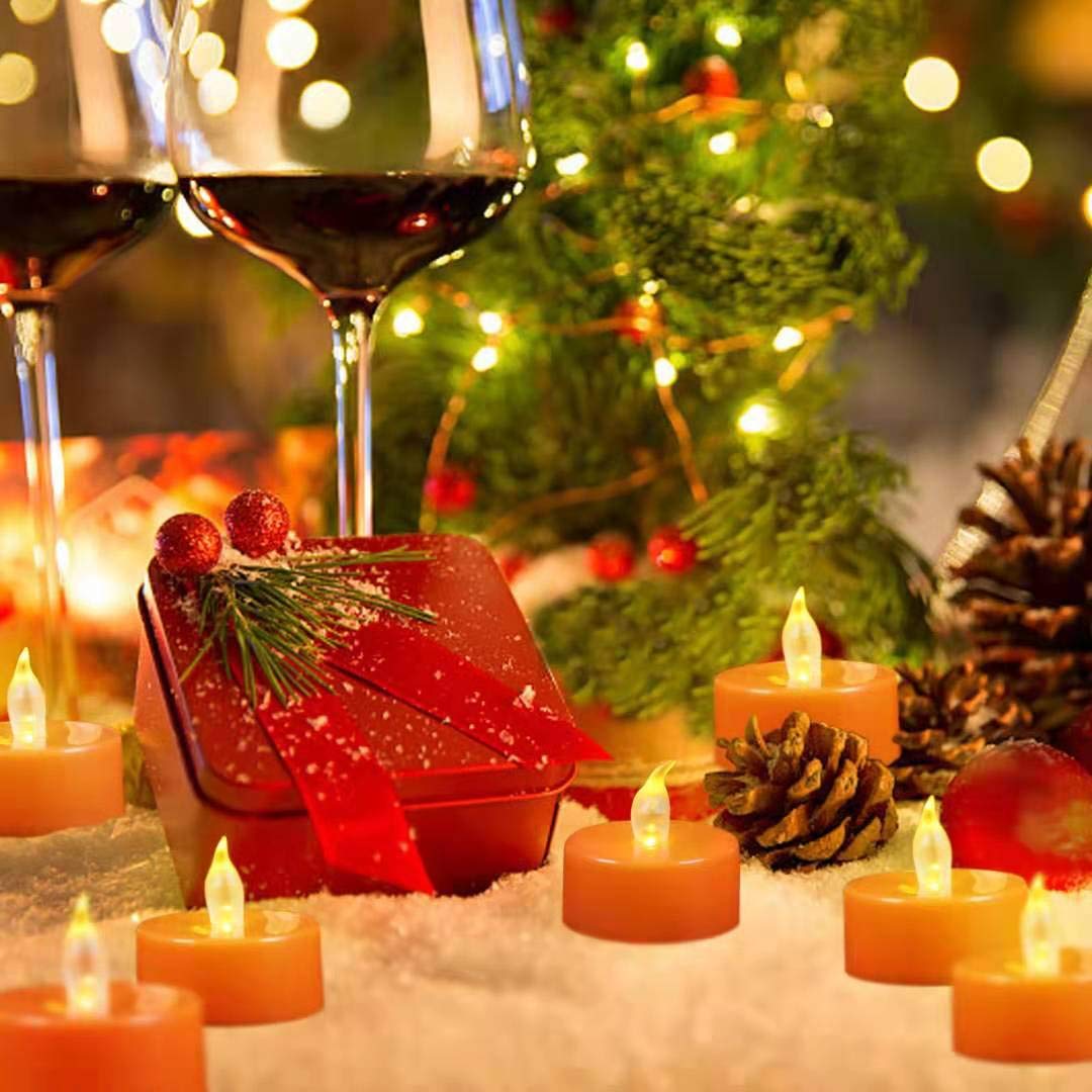 Tappovaly Battery Operated Led Tea Lights:24 Pack Flameless Votive Candles Lamp Realistic And Bright Flickering Long Lasting 150