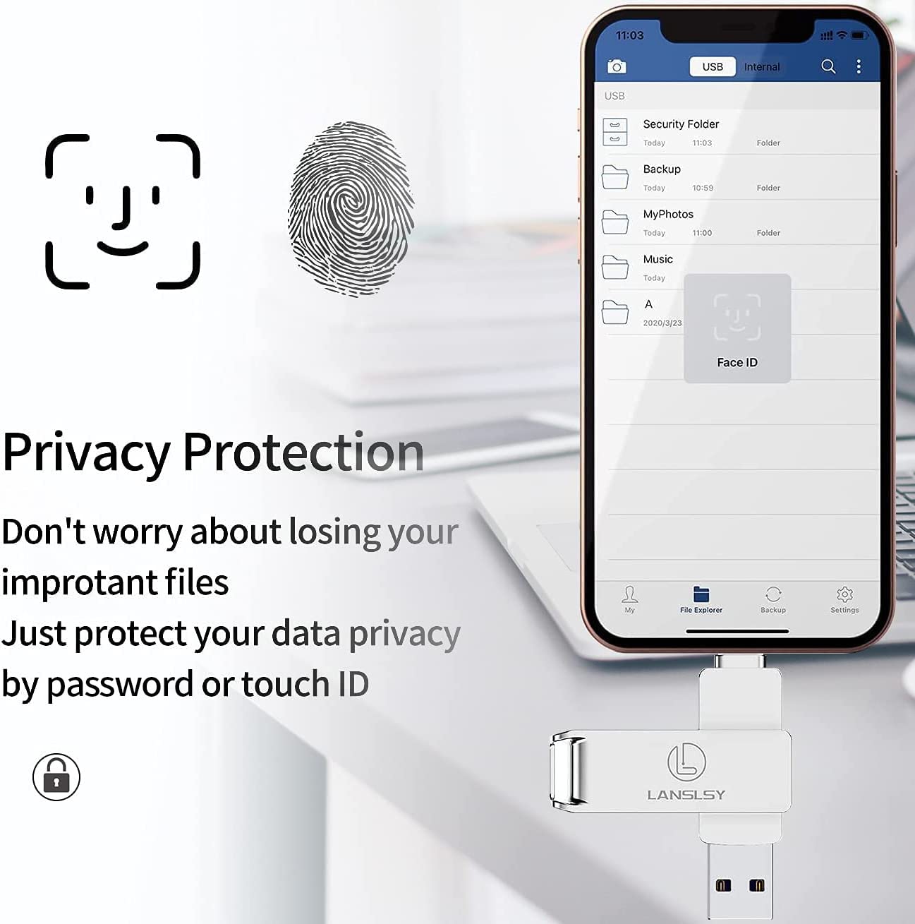 Lanslsy 256Gb Flash Drive For Phone Photo Stick,Phone Flash Drive Usb 3.0 External Storage,3 In 1 Phone Thumb Drive Memory Stick