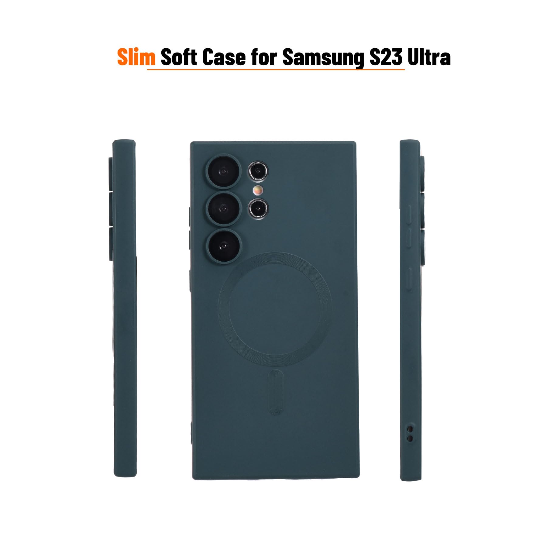 Yetagso Magnetic For Samsung Galaxy S23 Ultra Case,Soft Silicone Samsung Galaxy S23 Ultra Phone Case With Camera Protection,Anti