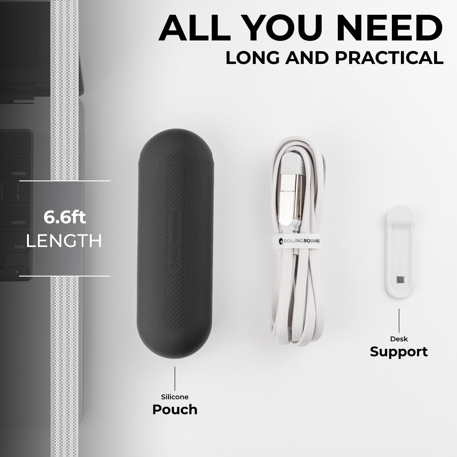 Rolling Square Incharge Xl 6 In 1 Multi Charging Cable, Portable Usb And Usb C Cable With 100W Ultra Fast Charging Power, 6.5 Ft