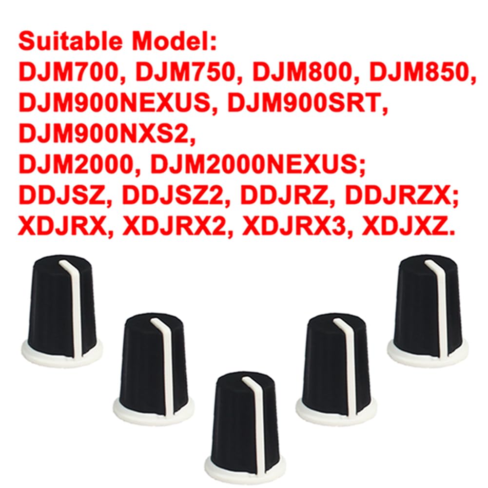 Wxyinspas 5Pcs Eq Rotary Knob Replacement Equalizer Potentiometer Fader Knobs Push Rod Cap For Dj Controller Mixer Console Pione