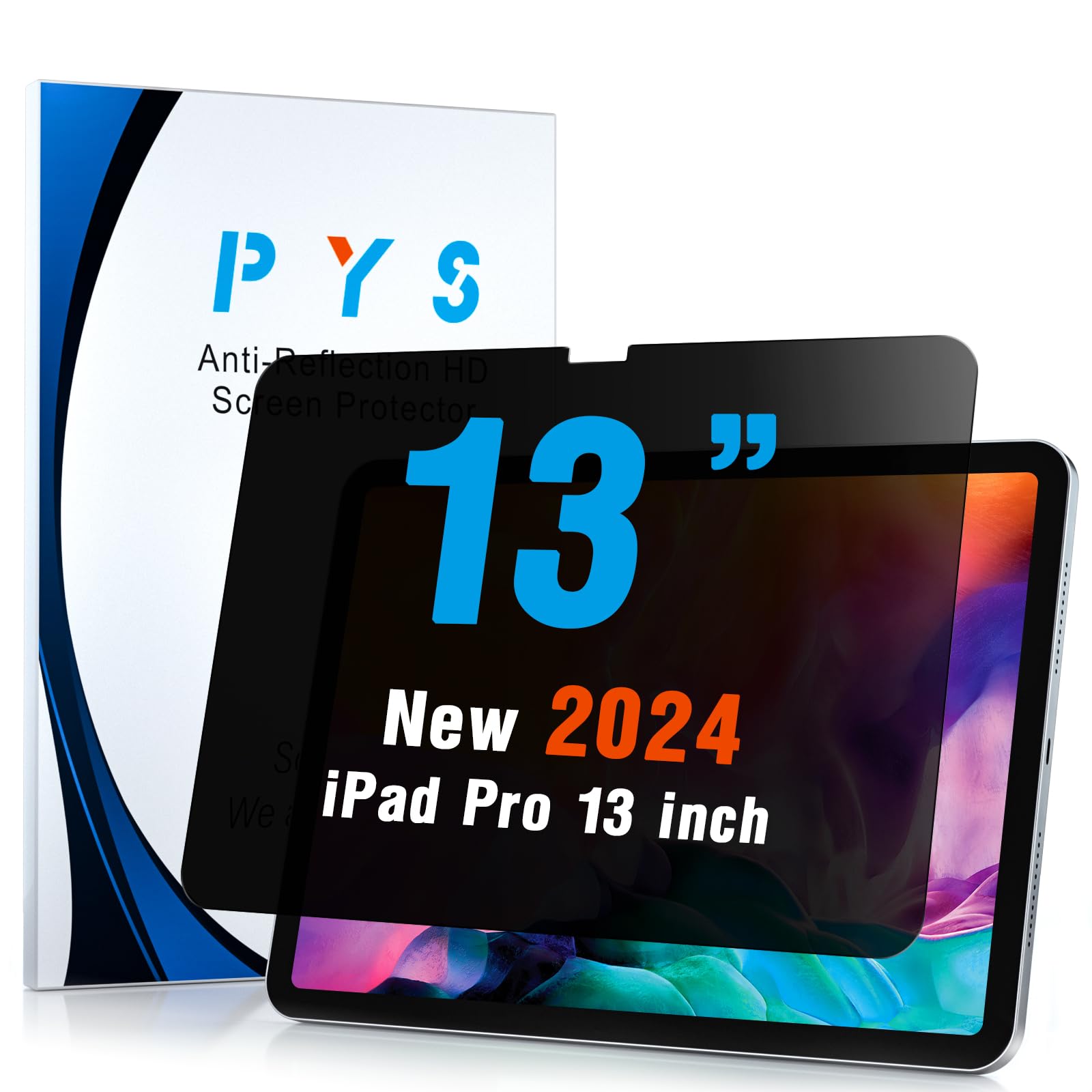 Pys Ipad Pro 13 Privacy Screen, For Ipad Pro 13 Inch M4 7Th Generation(2024 Released)/Anti Spy Filter,Compatible Apple Pencil,An