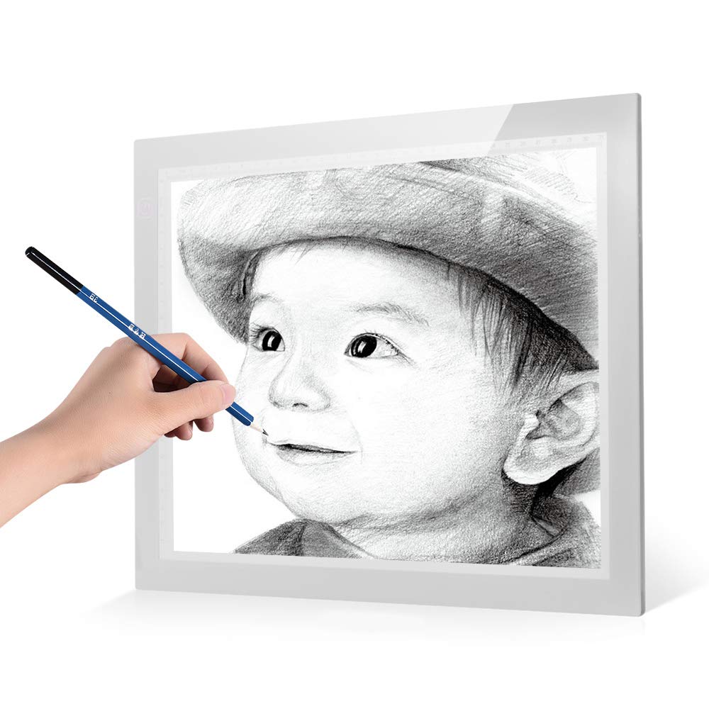 Decdeal White A4 Ultrathin Portable Led Light Box Tracer 3 Level Brightness Control Light Pad Led Artcraft Tracing Light Pad Fo