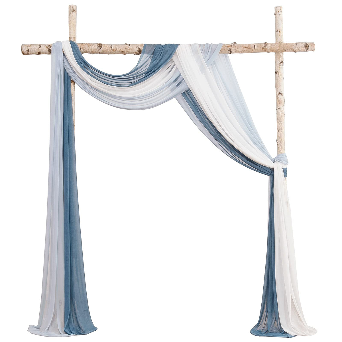 Floroom Wedding Arch Draping Fabric 3 Panels 20Ft Chiffon Fabric Drapes Arbor Drapery Wedding Ceremony Reception Swag Decoration