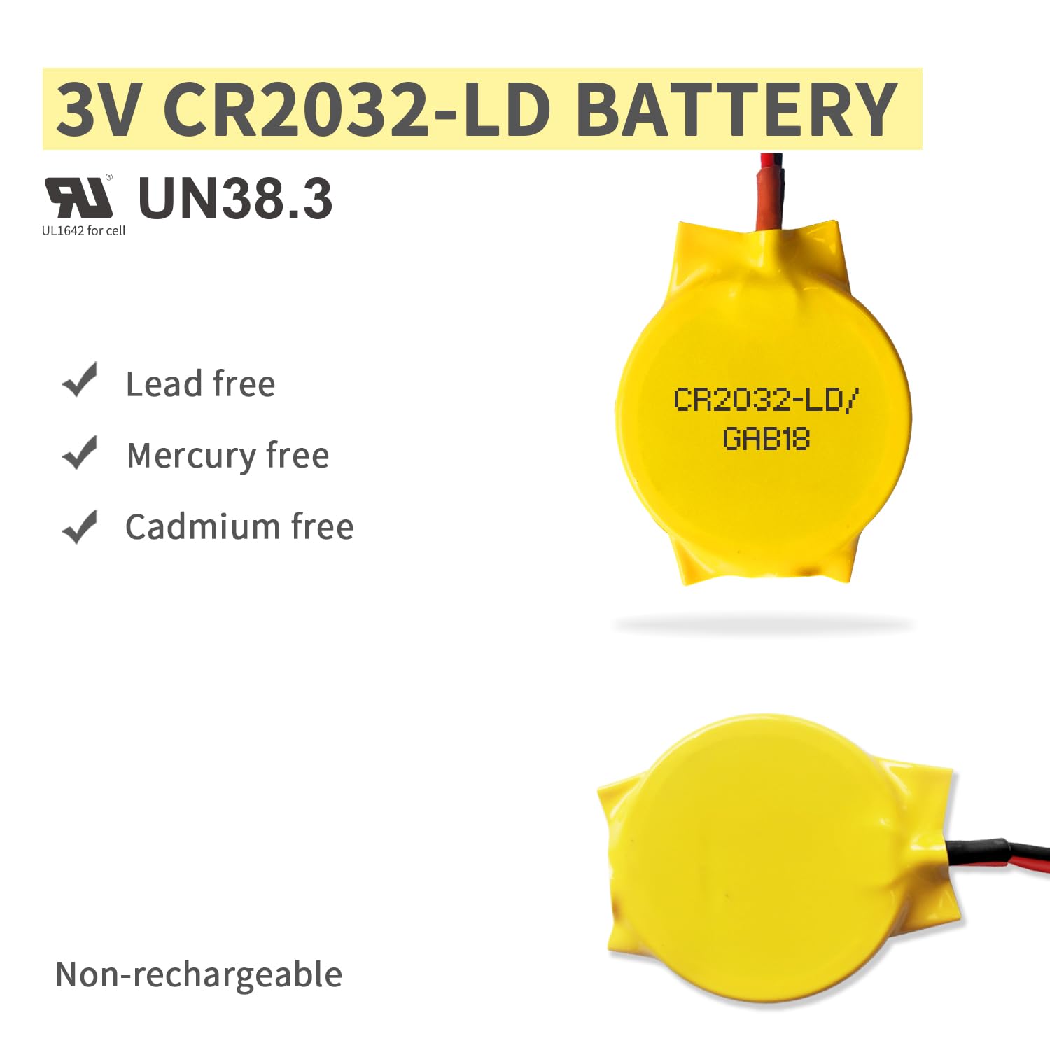 Eemb 10 Pack Cmos Battery Cr2032 3V Lithium Battery With 2 Pin 2 Wire Cable And Molex Connector Computer Replacement Battery For