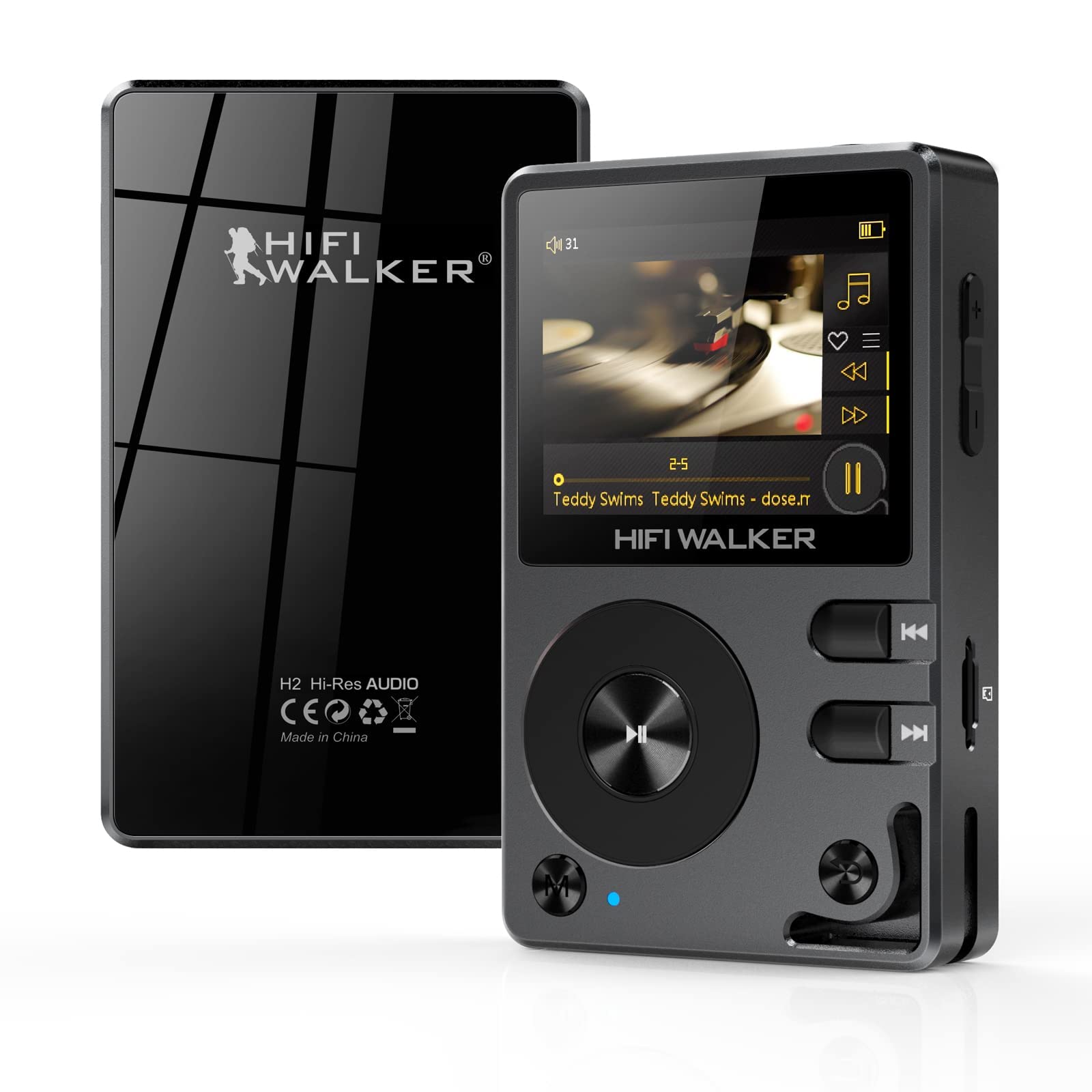 Hifi Walker H2 Hifi Mp3 Player With Bluetooth, Lossless Dsd Flac Player, Digital Music Player Hi Res Portable Audio Player With 