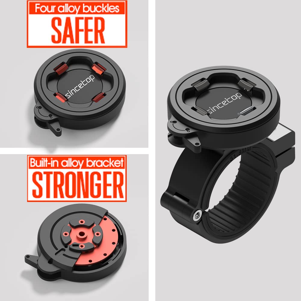 Sincetop Bike Phone Mount, Quick Release Motorcycle/Bicycle Phone Holder - Robust Aluminum Stem Phone Mount For Mtb/Mountain/Roa