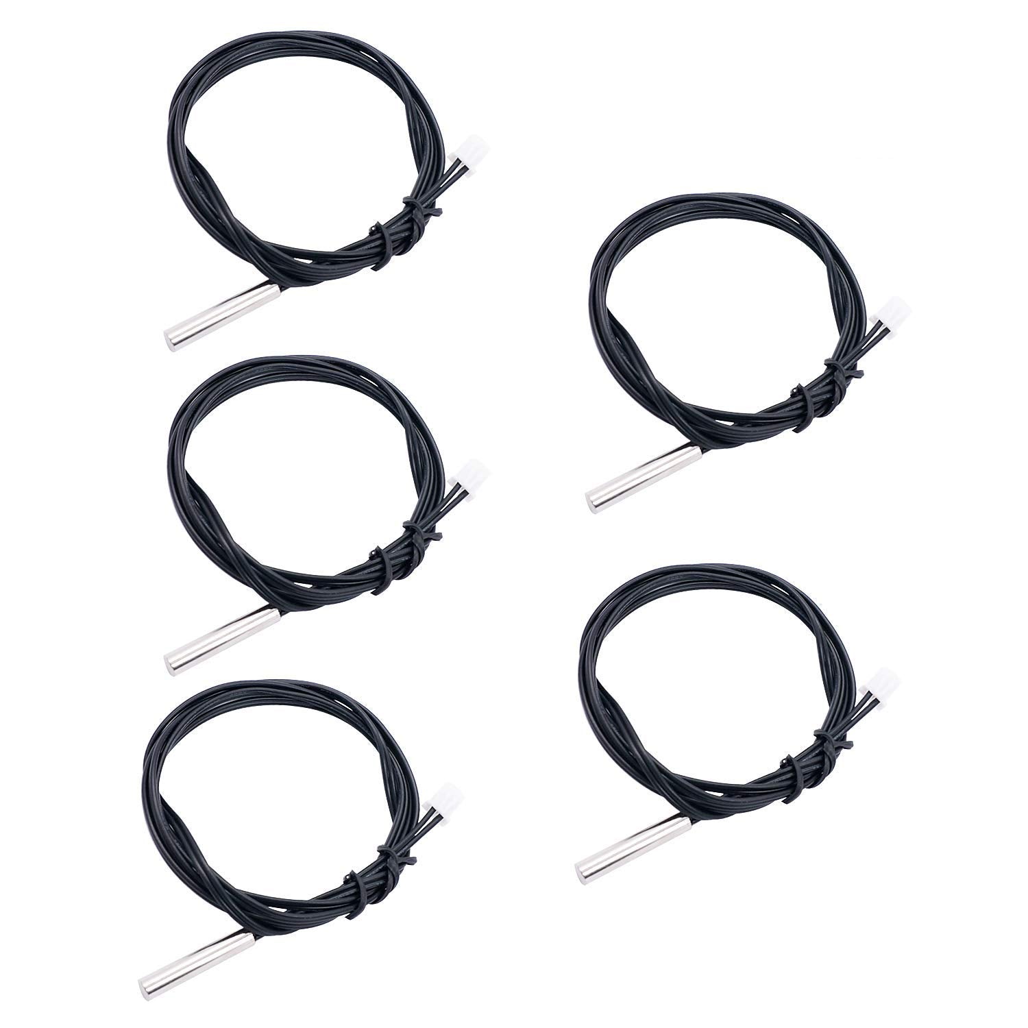Twtade 5 Pcs 1M 10K B3950 Thermistor Temperature Sensor,Able To Support  25 To 125 Degree Celsius,Sensitive Ntc Temperature Sens