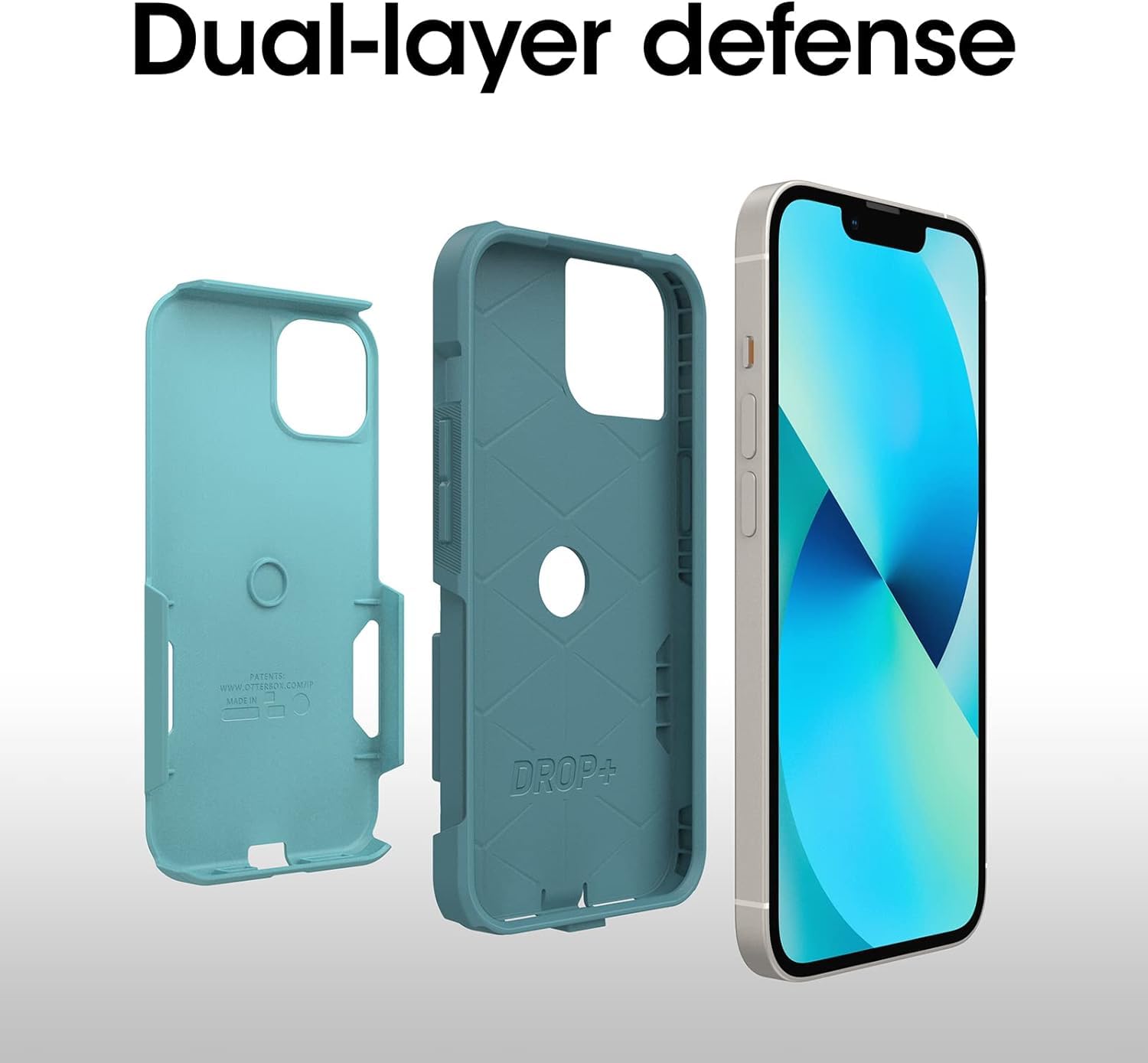 Otterbox Iphone 13 (Only)   Commuter Series Case   Riveting Way (Teal)   Slim & Tough   Pocket Friendly   With Port Protection