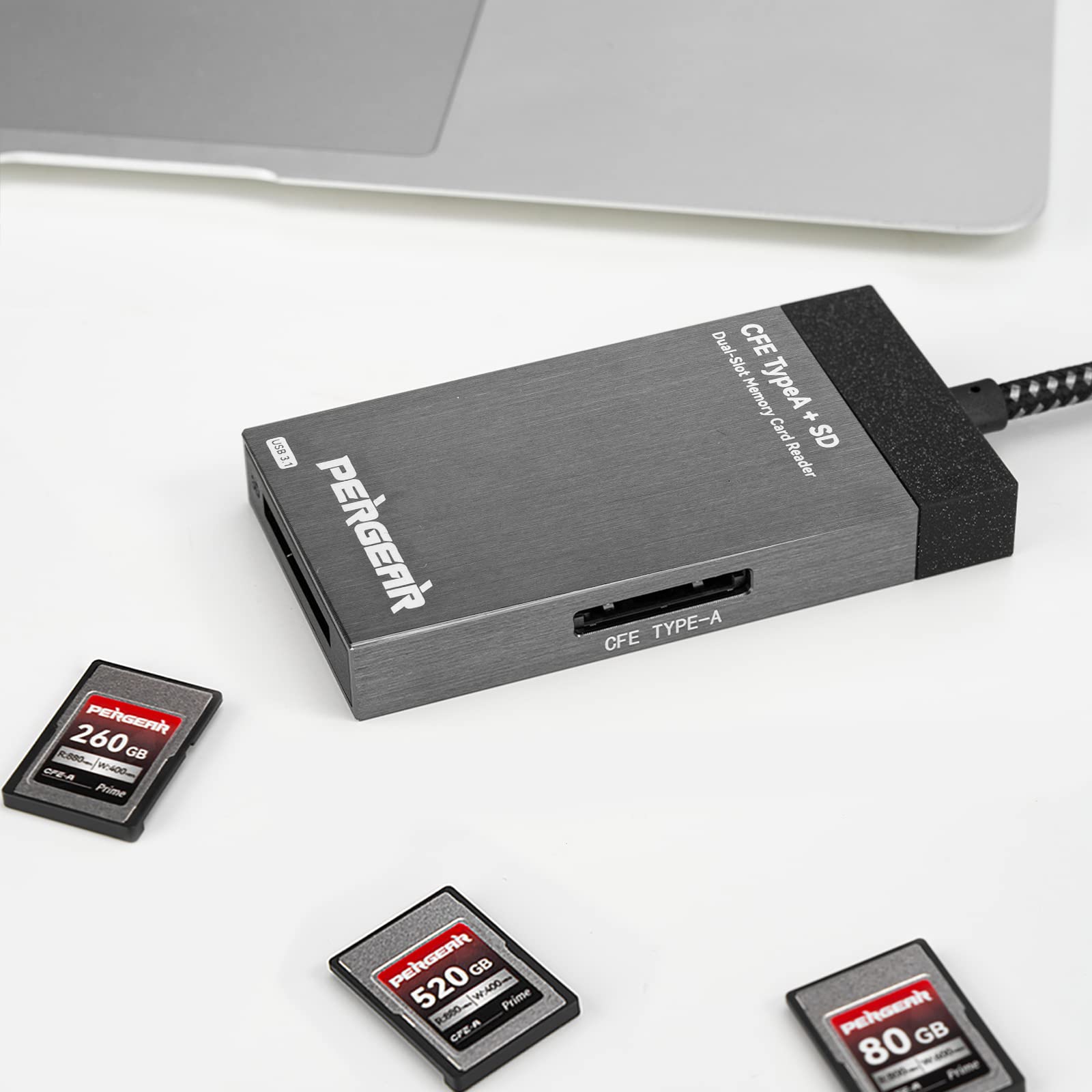 Pergear Professional 520Gb Cfexpress Type A Memory Card, With Card Reader, Up To 880Mb/S Read Speed & 900Mb/S Write Speed For 4K
