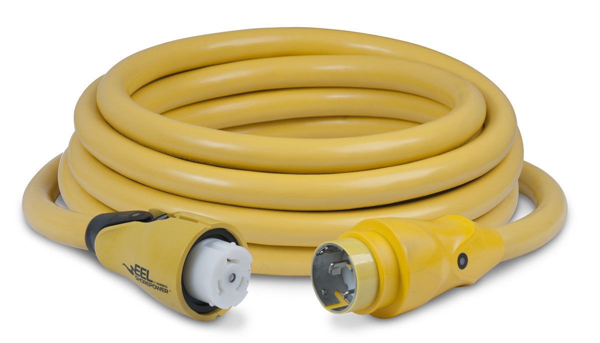 Marinco Cs503 25 Eel Cordset, 50A 125V, 25', Yellow