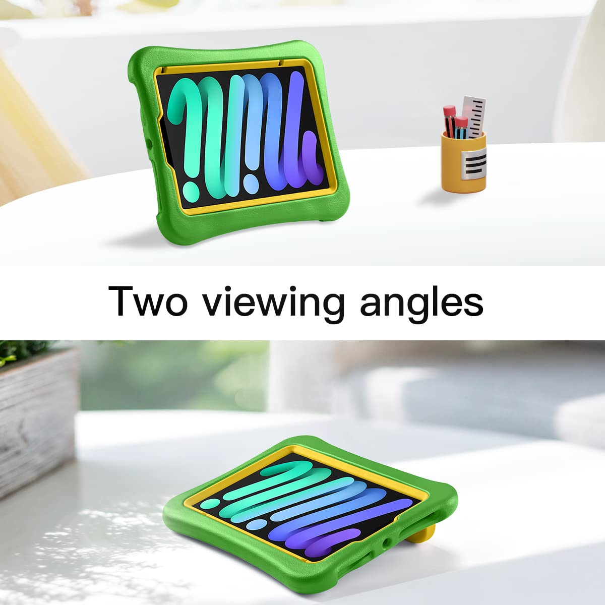 Leijue Kids Case For 2021 Ipad Mini 6, Light Weight Heavy Duty/Shockproof/Drop Proof With Handle/Kickstand, Child Friendly Prote