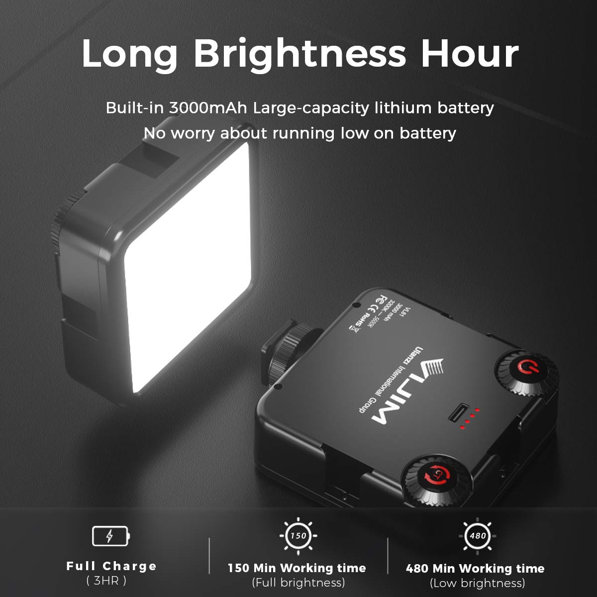 Vl 81 Led Video Light W Softbox, Portable Light For Photography Cold Shoe On Camera Video Lights Cri95+ 3200K 5600K Bi Color 300