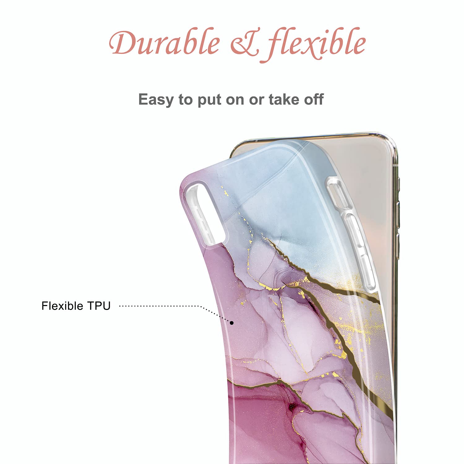 Jiaxiufen Compatible With Iphone X Iphone Xs Case Gold Electroplated Glitter Marble Slim Shockproof Tpu Soft Rubber Silicone Cov