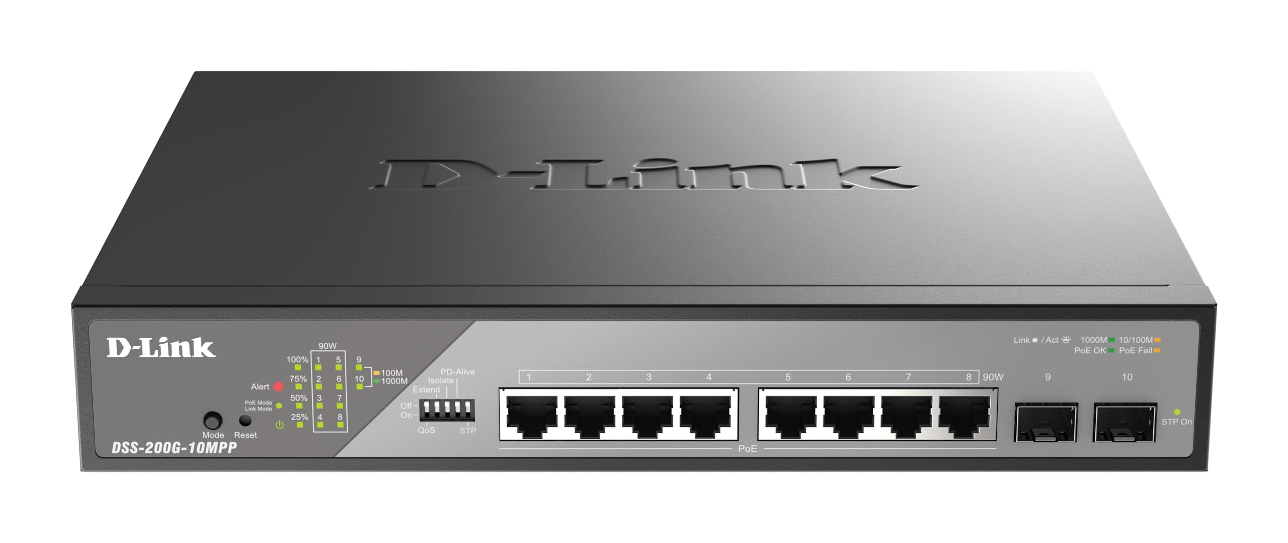 10 Port Gig Poe Switch 242W