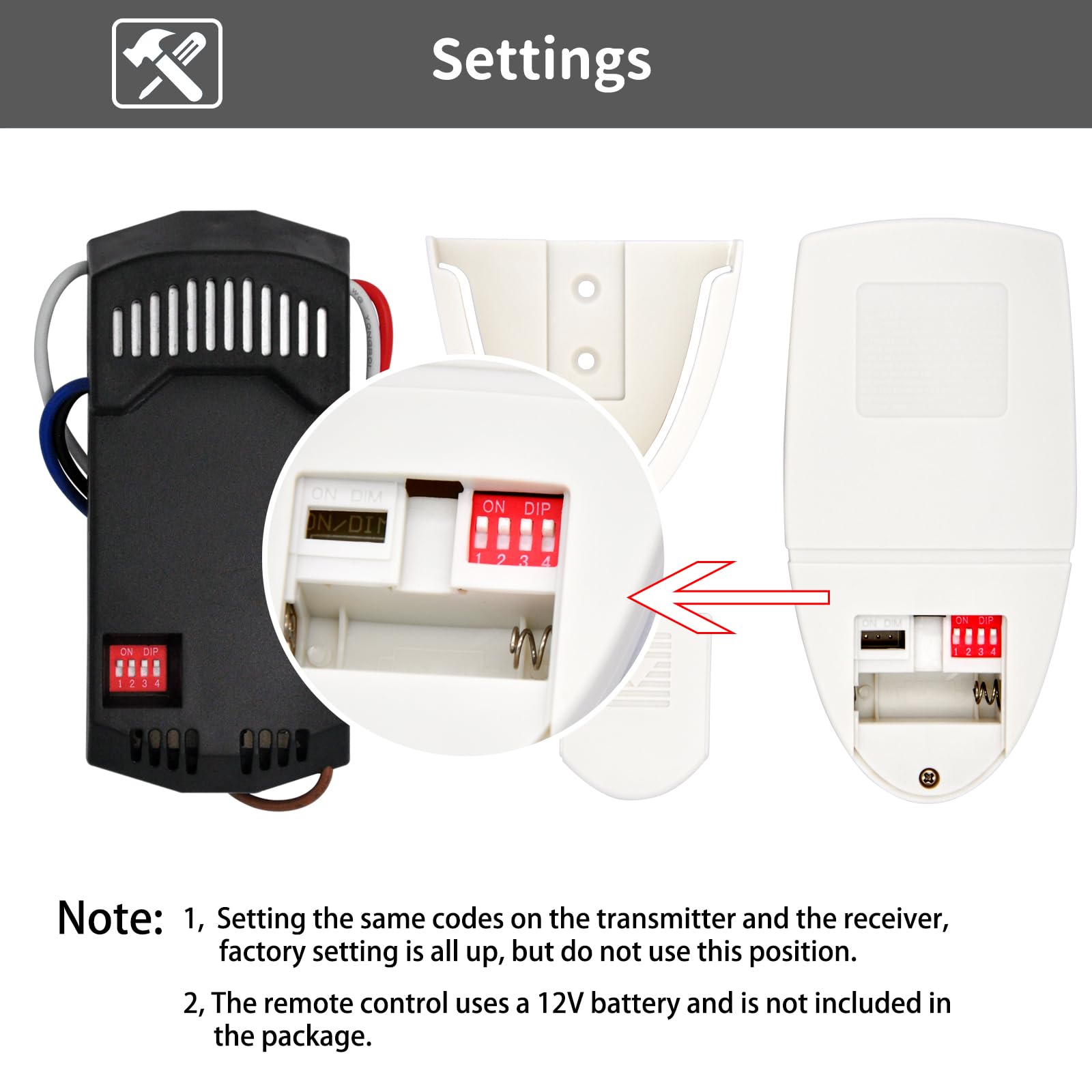 Fan 51T Universal Ceiling Fan Remote Control Kit For Hampton Bay Hunter Harbor Breeze, W/ Fan28R Receiver Handheld Remote 3 Spee