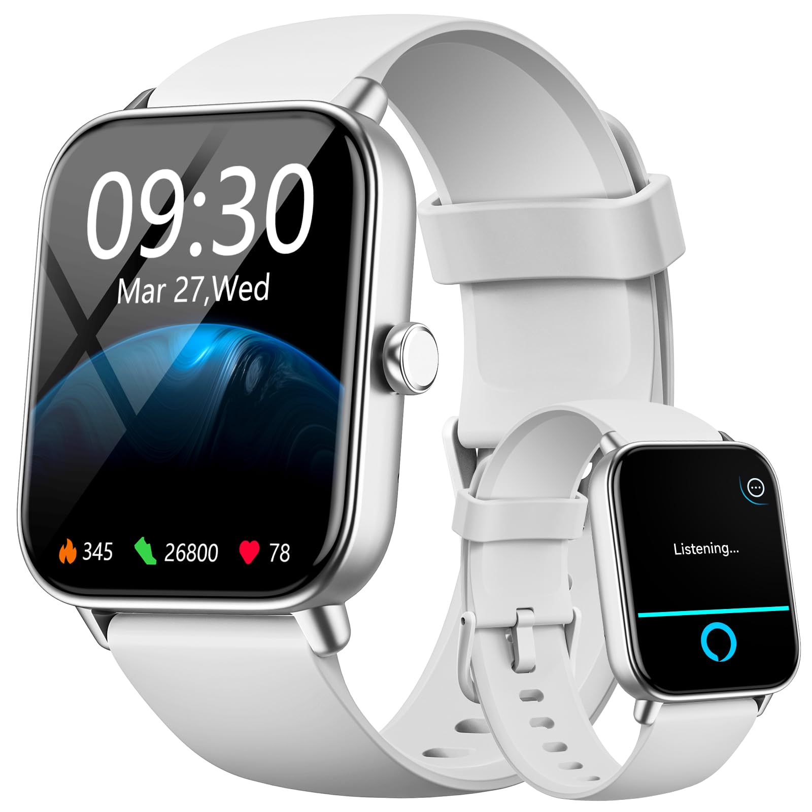 Aeac Smart Watch For Android & Ios, 1.8'' Hd Fitness Watch With Alexa, Bluetooth Calling, Smartwatch With Heart Rate/Sleep Monit