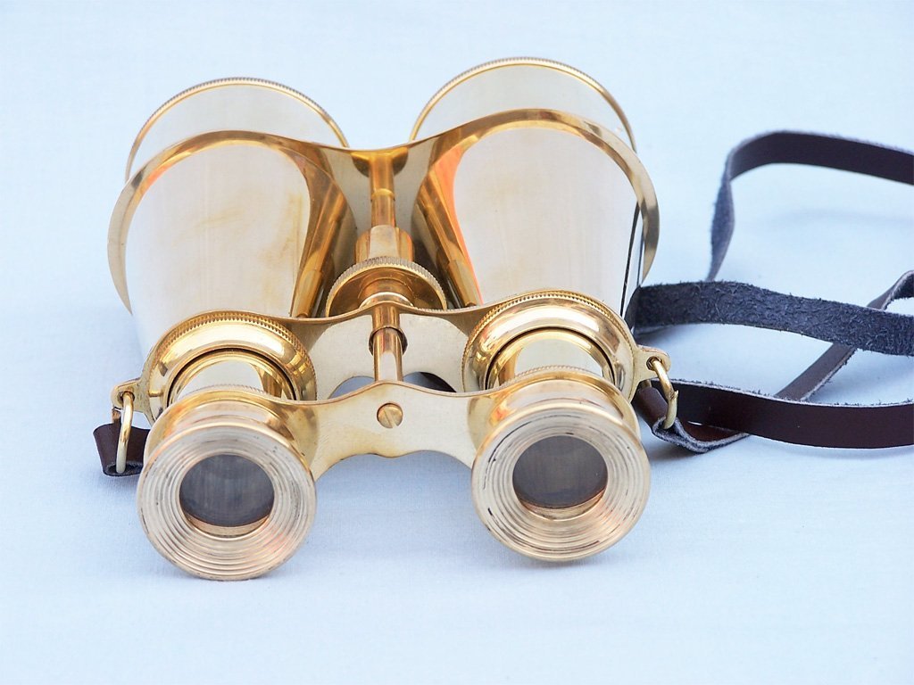Hampton Nautical Captain'S Solid Brass Binoculars, 6', Brass