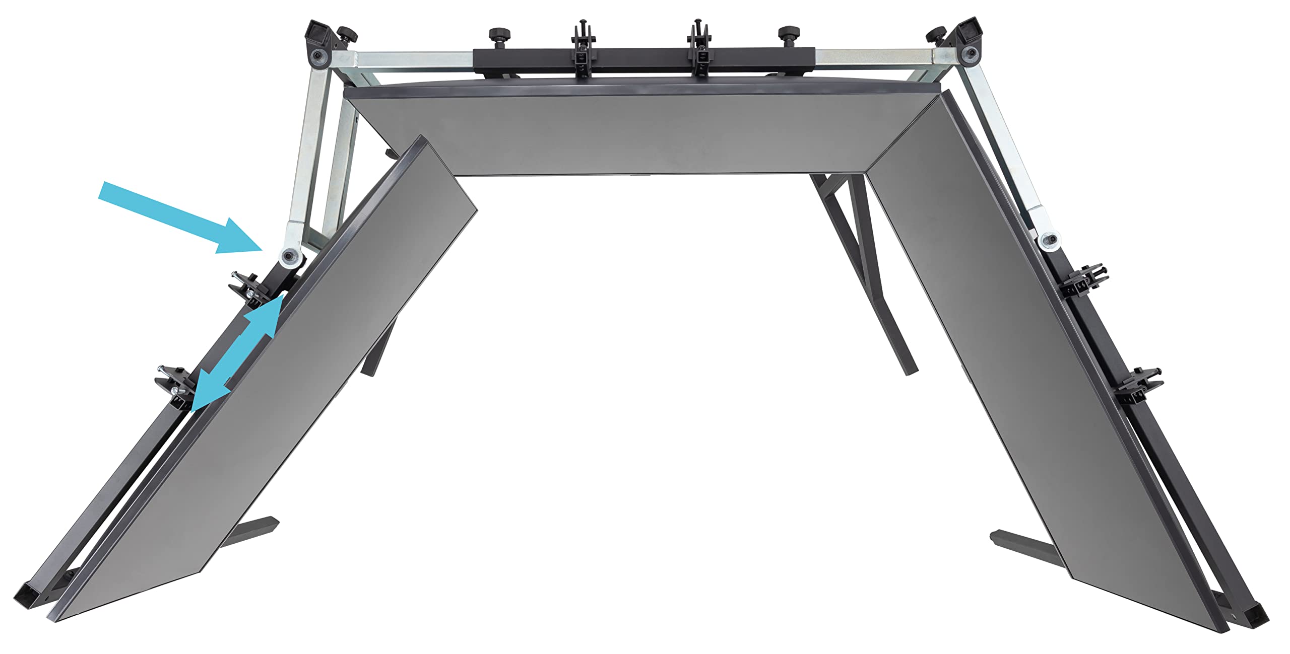 SimFab Triple Monitor and TV Stand, Heavy Duty Metal, VESA Mount for 40-55 inch Displays, Black