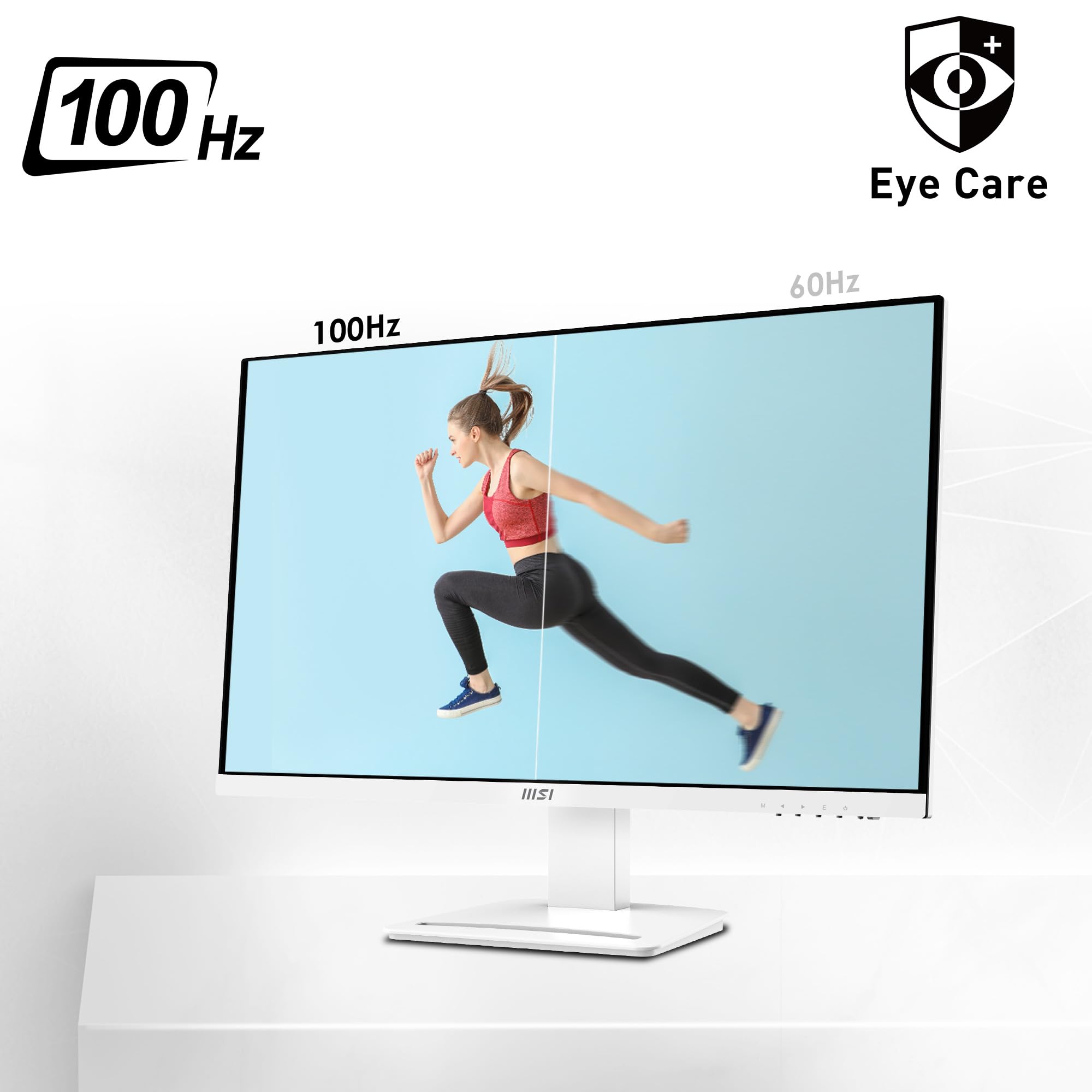 Msi Pro Mp273Aw, 27 Monitor, 1920 X 1080 (Fhd), Ips, 100Hz, Tuv Certified Eyesight Protection, 4Ms, Displayport, Hdmi, Tilt, Whi