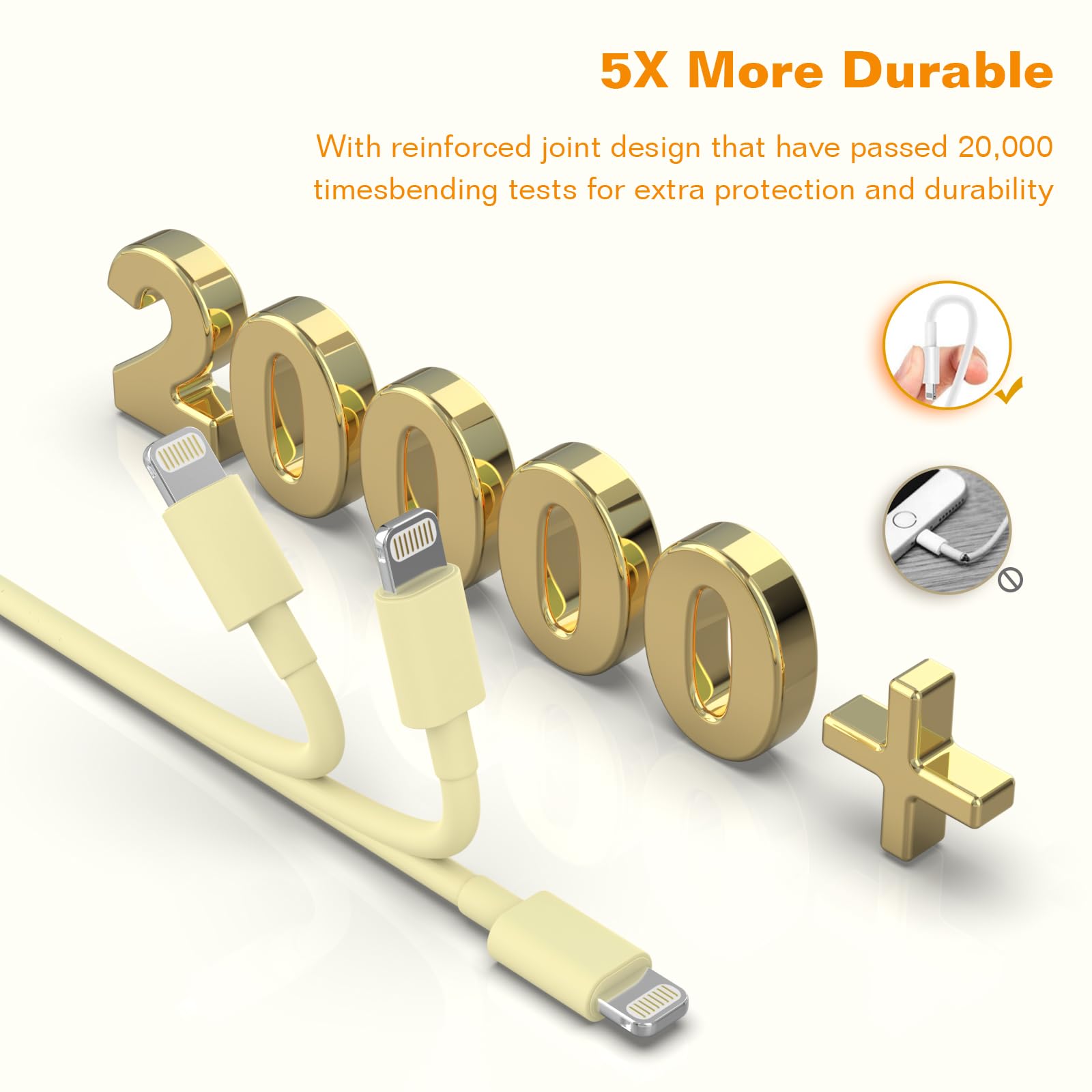 Iphone Charger 6Pack 3/3/6/6/6/10Ft [Apple Mfi Certified] Fast Charging Long Lightning Cable Iphone Charger Cord Compatible Ipho