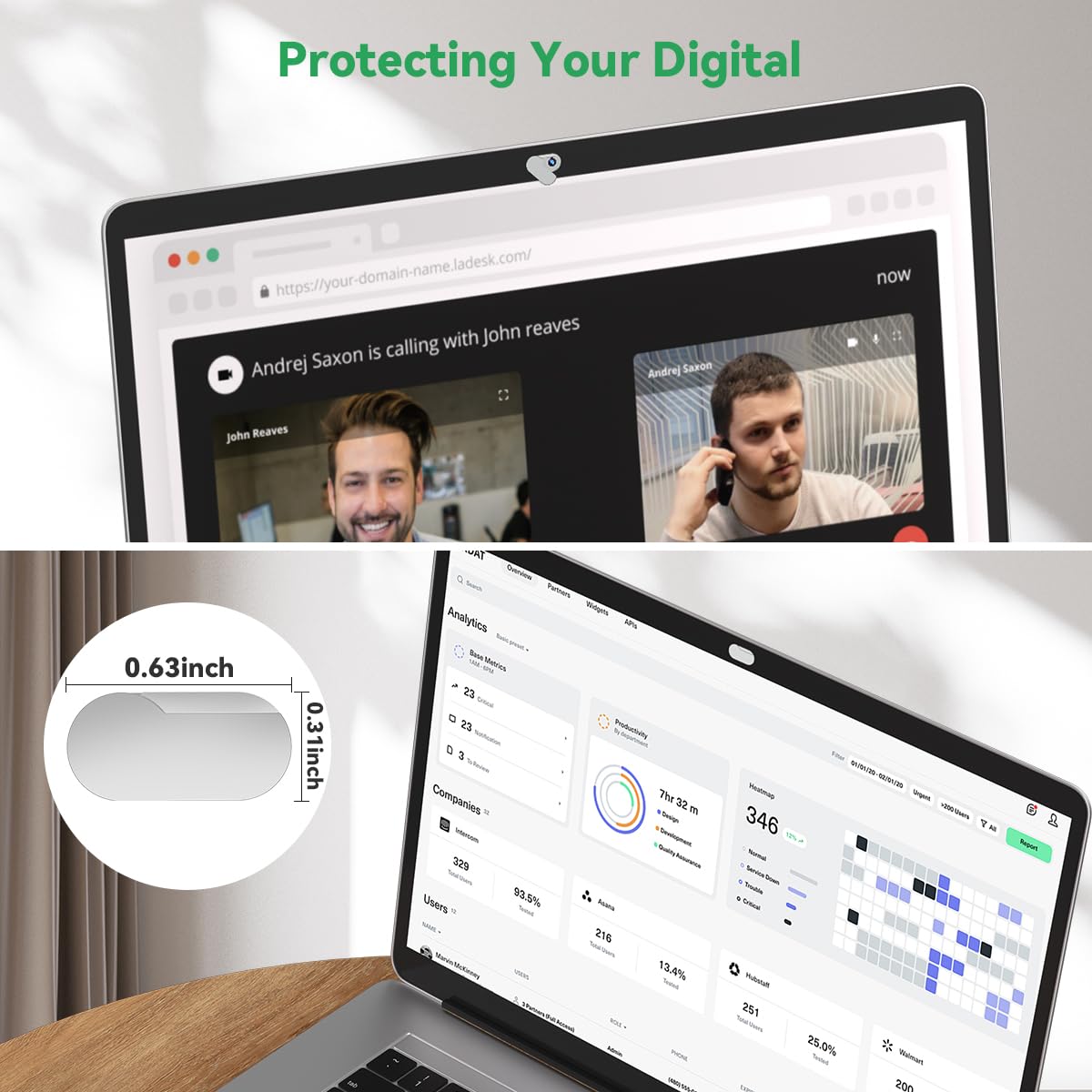 Cloudvalley Webcam Cover, Ultra Durable Metal 0.015 Inch Ultra Thin Web Laptop Privacy Camera Covers For Macbook Air Pro, Ipad P