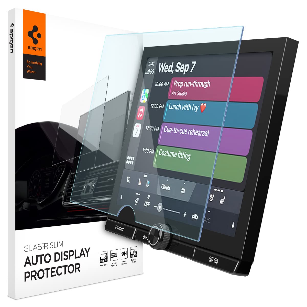 Spigen Tempered Glass Screen Protector [Glastr Slim] Designed For Lexus Nx (2022/2023/2024/2025) 9.8 Inch Dashboard Touchscreen   Crystal Clear