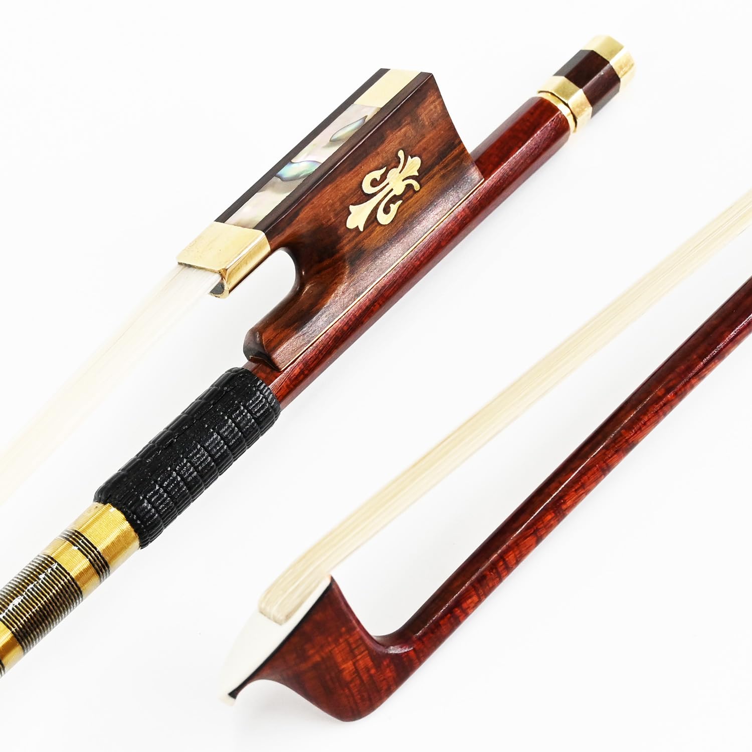 Carbon Fiber Core Hybrid Peranmbuco Skin Violin Bow 4/4 Size Vingobow 127V Master Level Fleur De Lys Snakewood Frog 4 4 Full Str