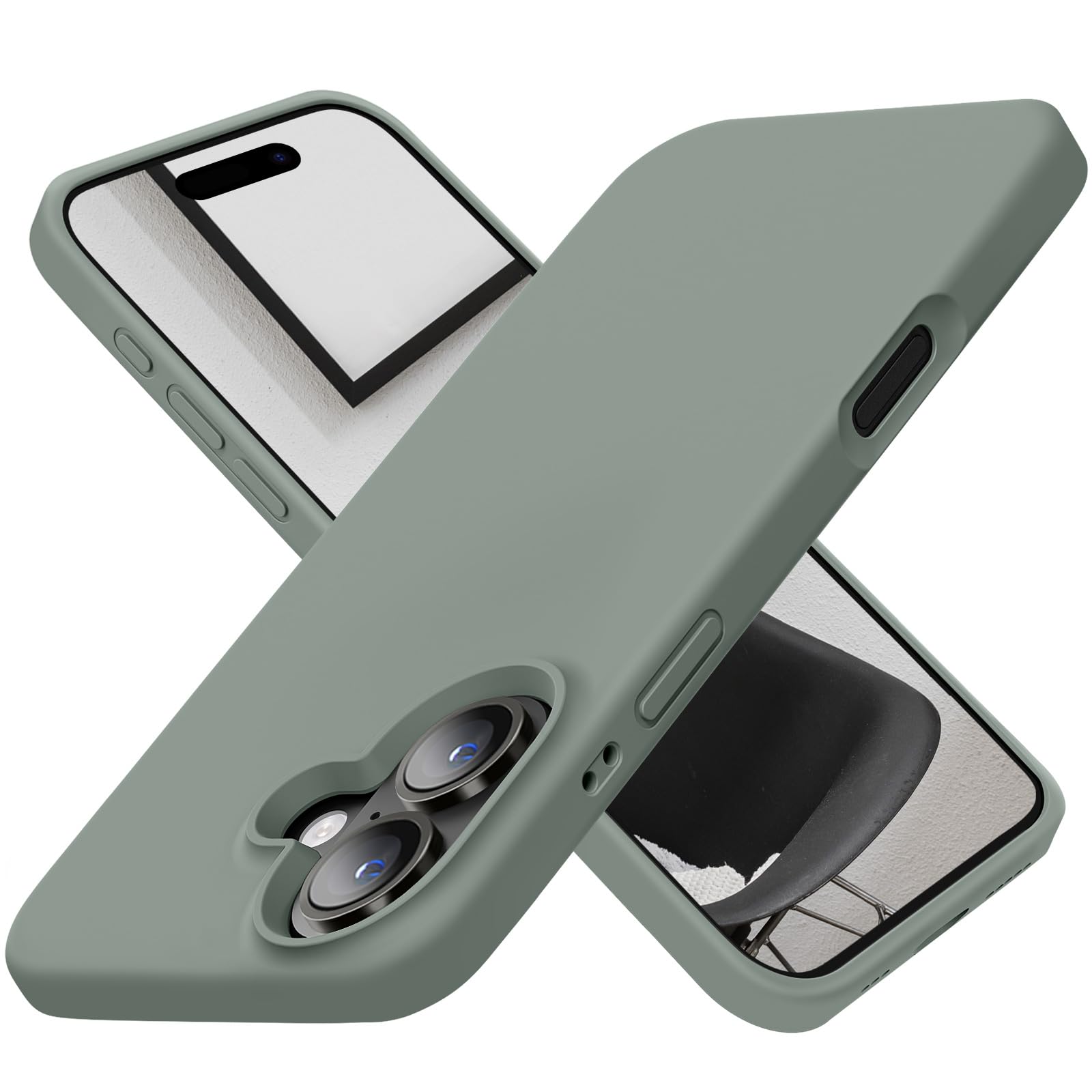 Cordking Designed for iPhone 16 Plus Case, Silicone Ultra Slim Shockproof Protective Phone Case with [Soft Anti-Scratch Microfib