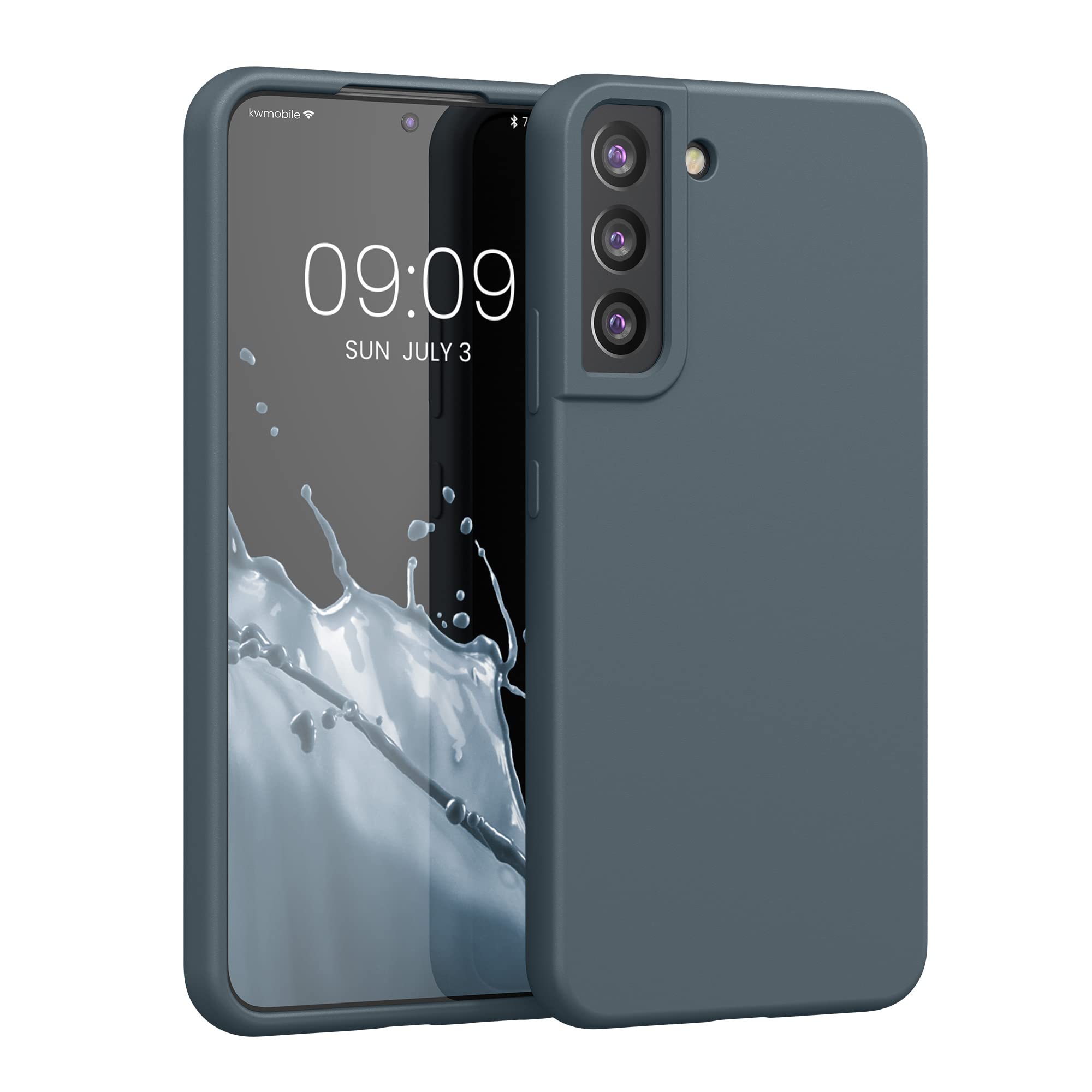 kwmobile Case Compatible with Samsung Galaxy S22 Plus Case - TPU Silicone Phone Cover with Soft Finish - Dark Slate