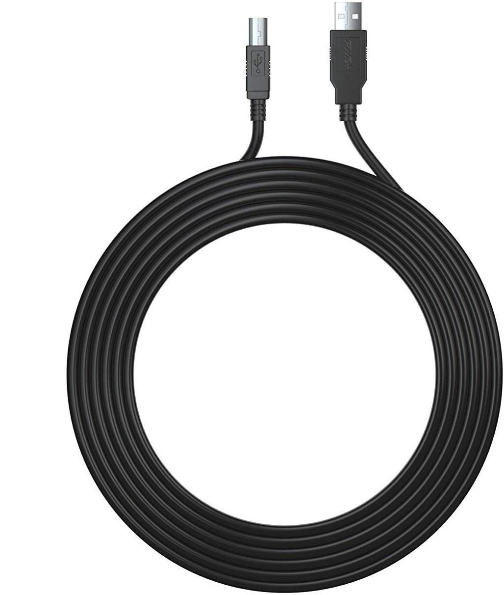 25Ft Extra Long Usb 2.0 Cable Type A To Type B High Speed Cord For Audio Interface, Midi Keyboard, Usb Microphone, Mixer, Speake