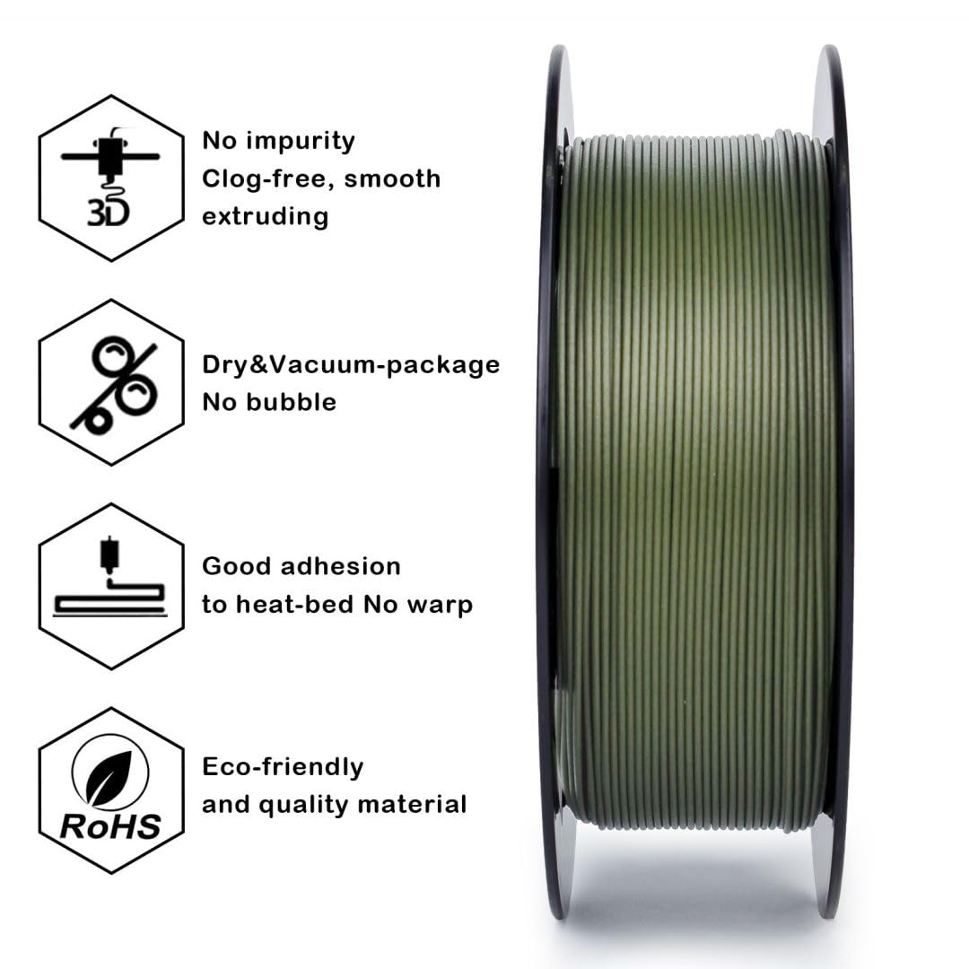 Ziro Carbon Fiber Pla Filament 1.75Mm, Cf-Pla 3D Printer Filament, Reinforced Pla Colorful 0.8Kg, 15% Carbon Fiber Contained Spo