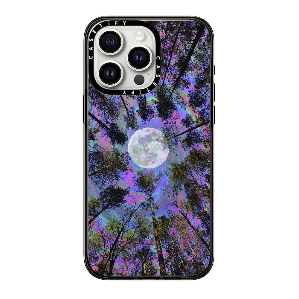 Casetify Compact Case For Iphone 15 Pro Max [2X Military Grade Drop Tested / 4Ft Drop Protection]   Moon Swirl   Clear Black