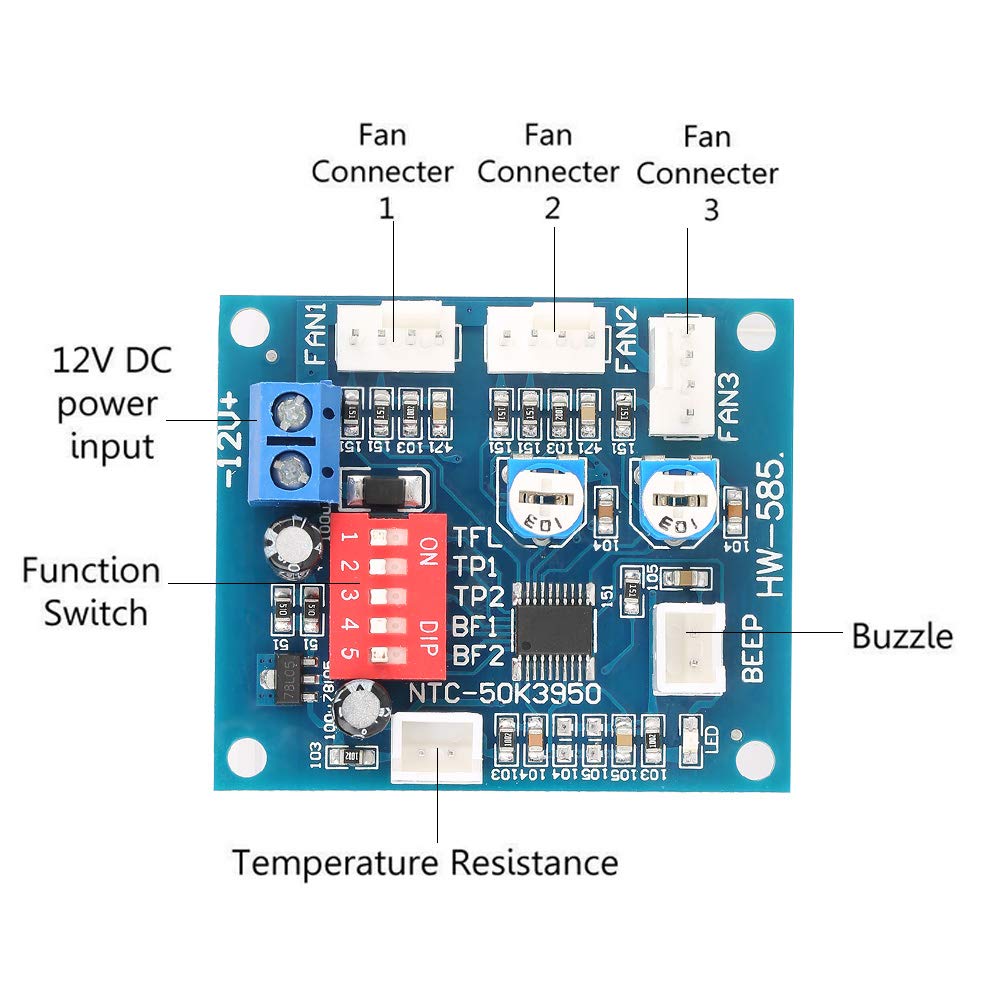 Dc 12V Four Wire Thermostat Pwm Cpu Fan Temperature Control Speed Controller Governor Module For Pc