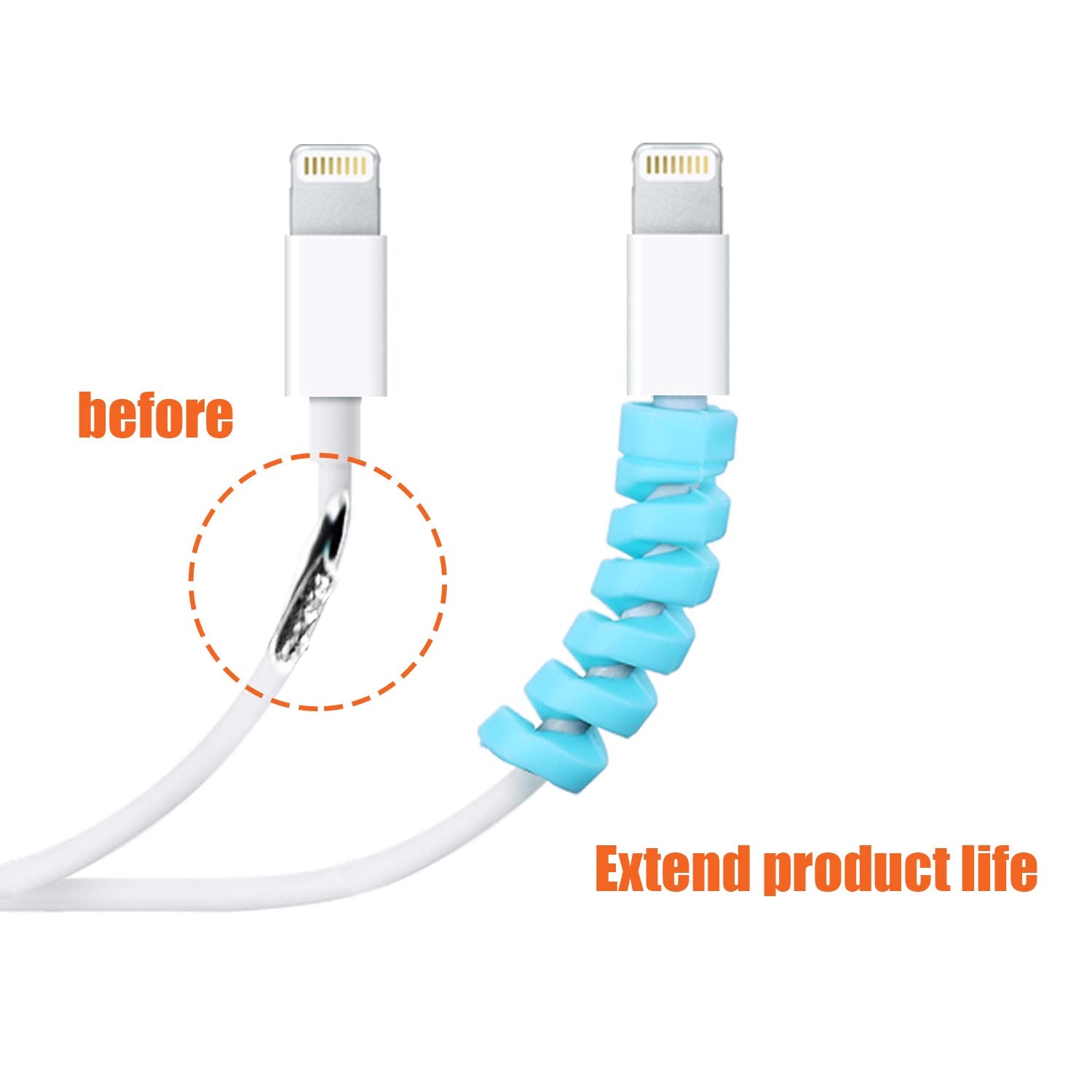 Jetec 24 Pcs Charger Cable Protector,Silicone Flexible Cable Saver,Spiral Usb Mouse Wire Protector For Headphone Laptop Earphone