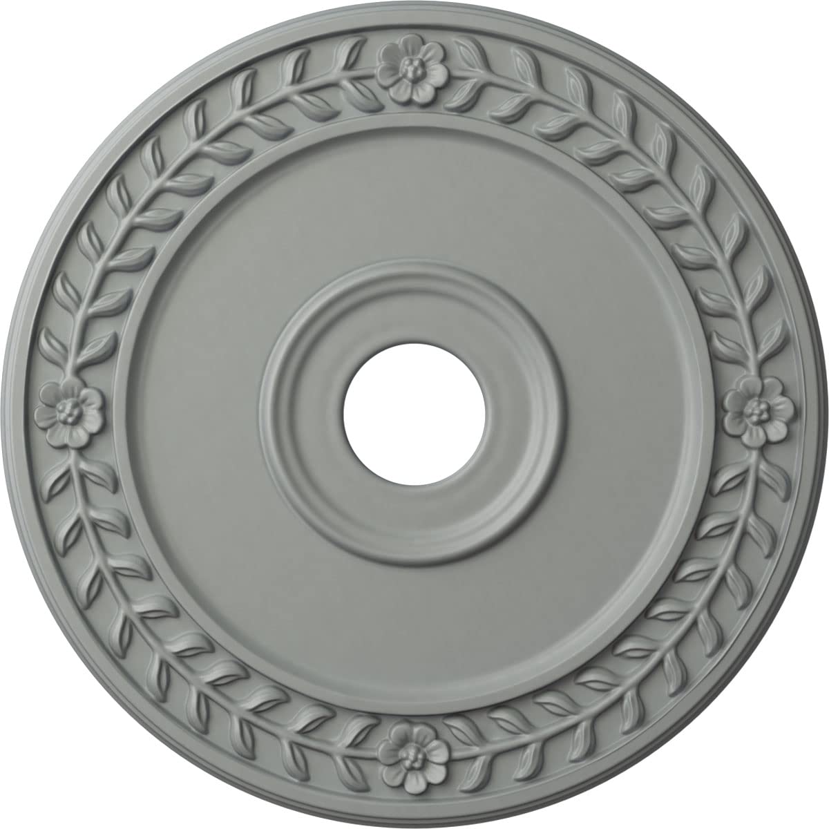 Ekena Millwork Cm21Wr Wreath Ceiling Medallion, 21 1/8''Od X 3 5/8''Id X 7/8''P, Primed White