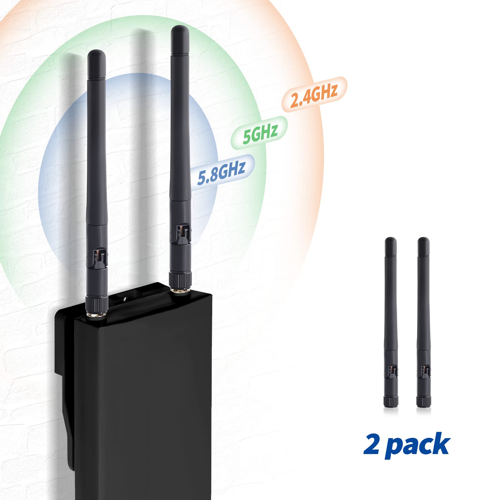 Bingfu Dual Band Wifi Antenna 3Dbi Sma Male Antenna(2 Pack) For Wireless Vedio Security Ip Camera Recorder Surveillance Recorder