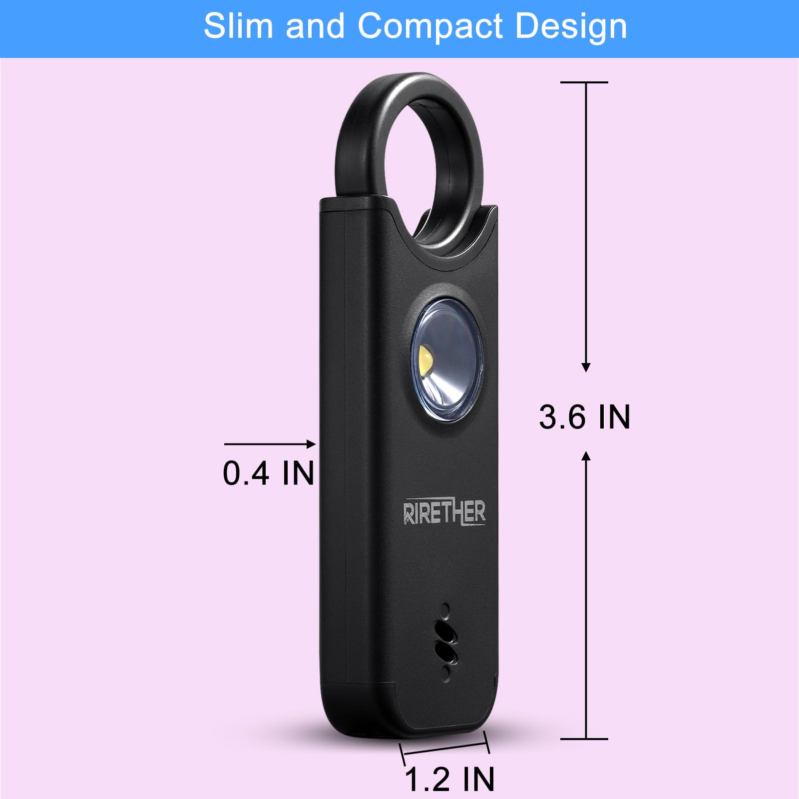 Personal Alarm For Women, Men, Kids, 2023 Upgraded Vibration Sensing Alarm, Elderly Protection Self Defense Siren With Strobe Le